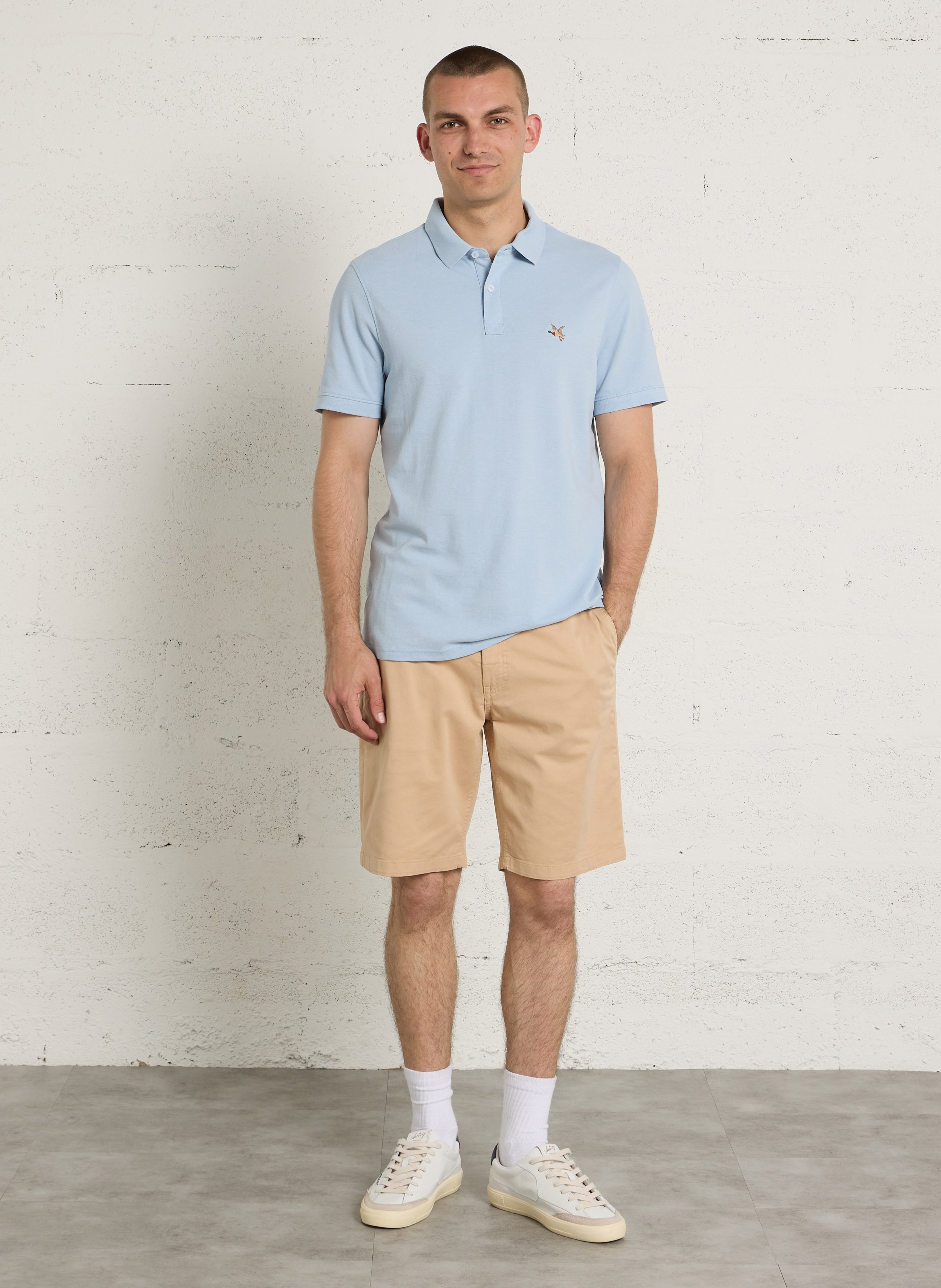 Short-sleeved organic cotton polo shirt CHEVIGNON Blue