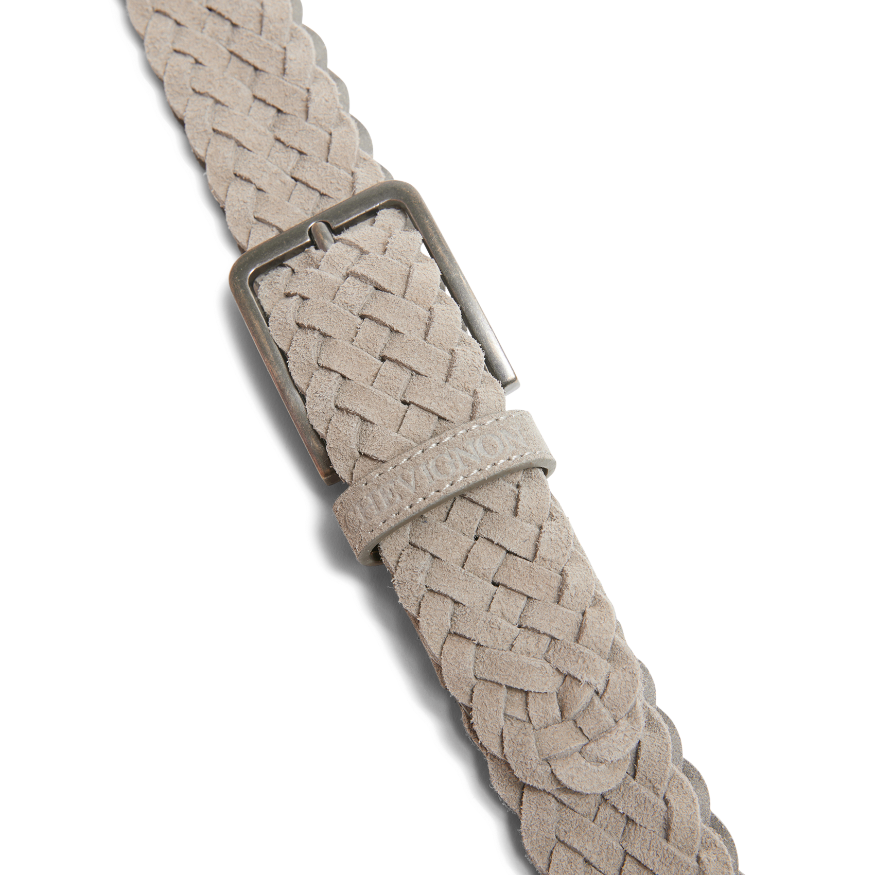 Gevlochten suède leren riem CHEVIGNON Grijs