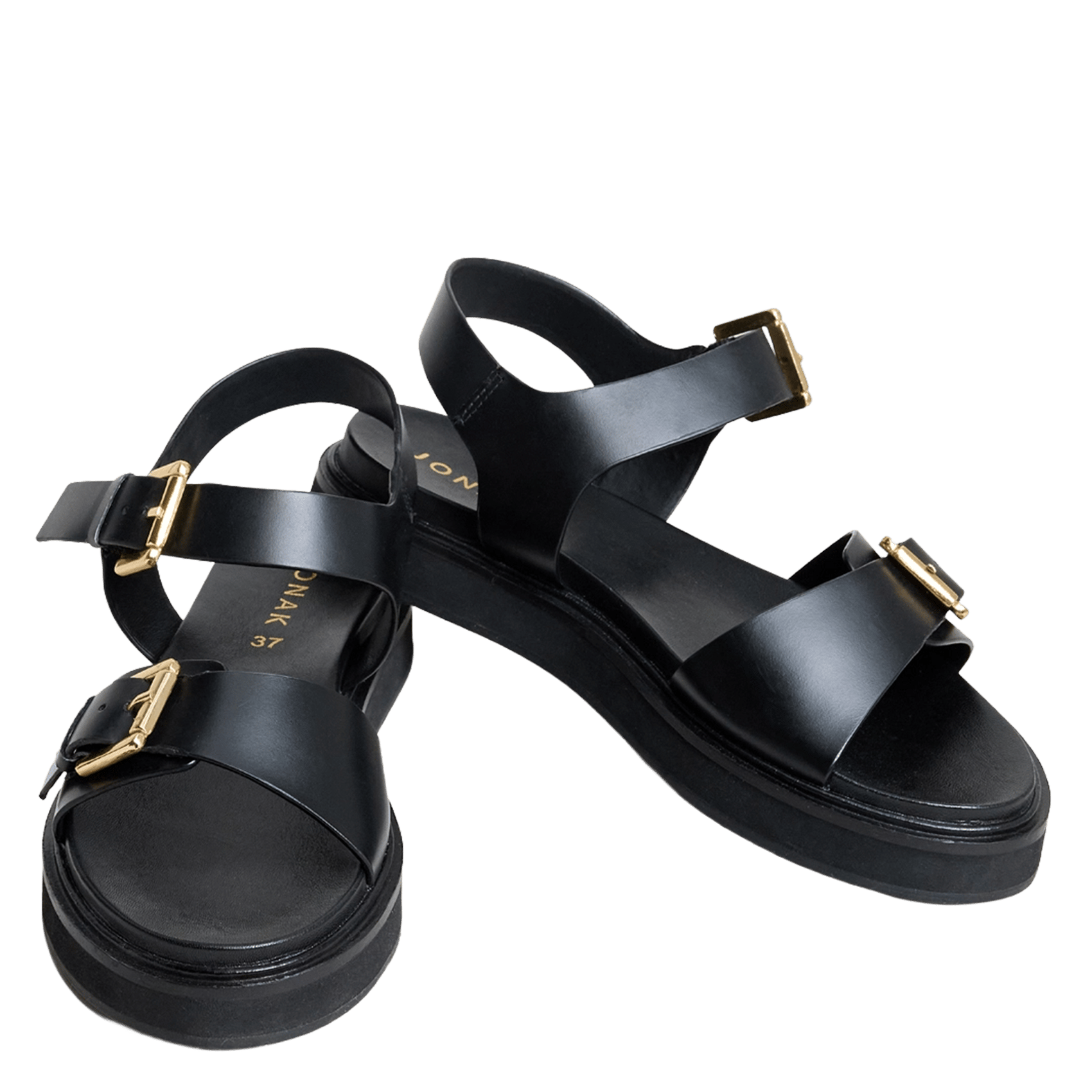 Sandalen mit doppelten Lederriemen JONAK Schwarz
