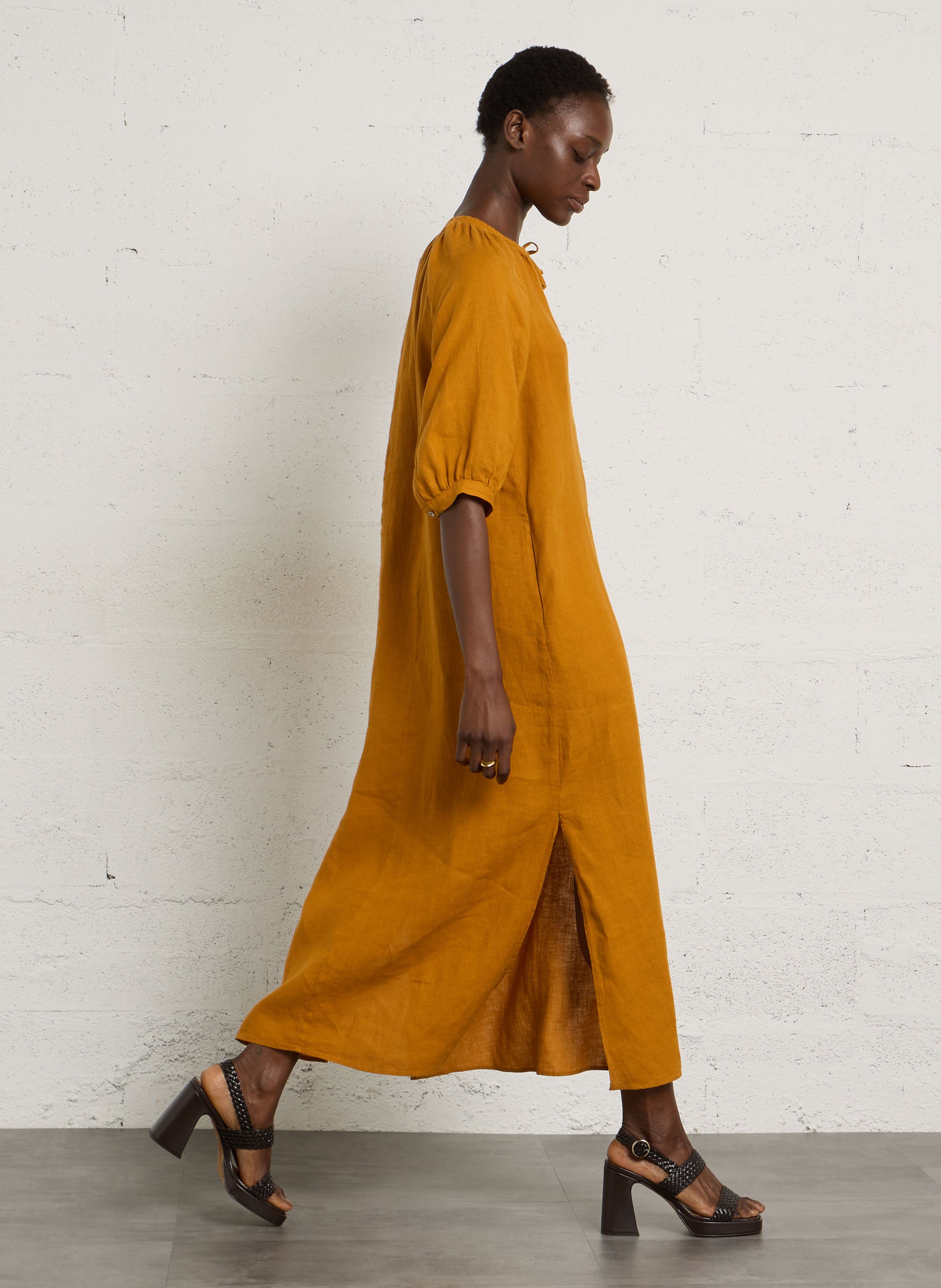 Long linen dress MAISON 123 Golden