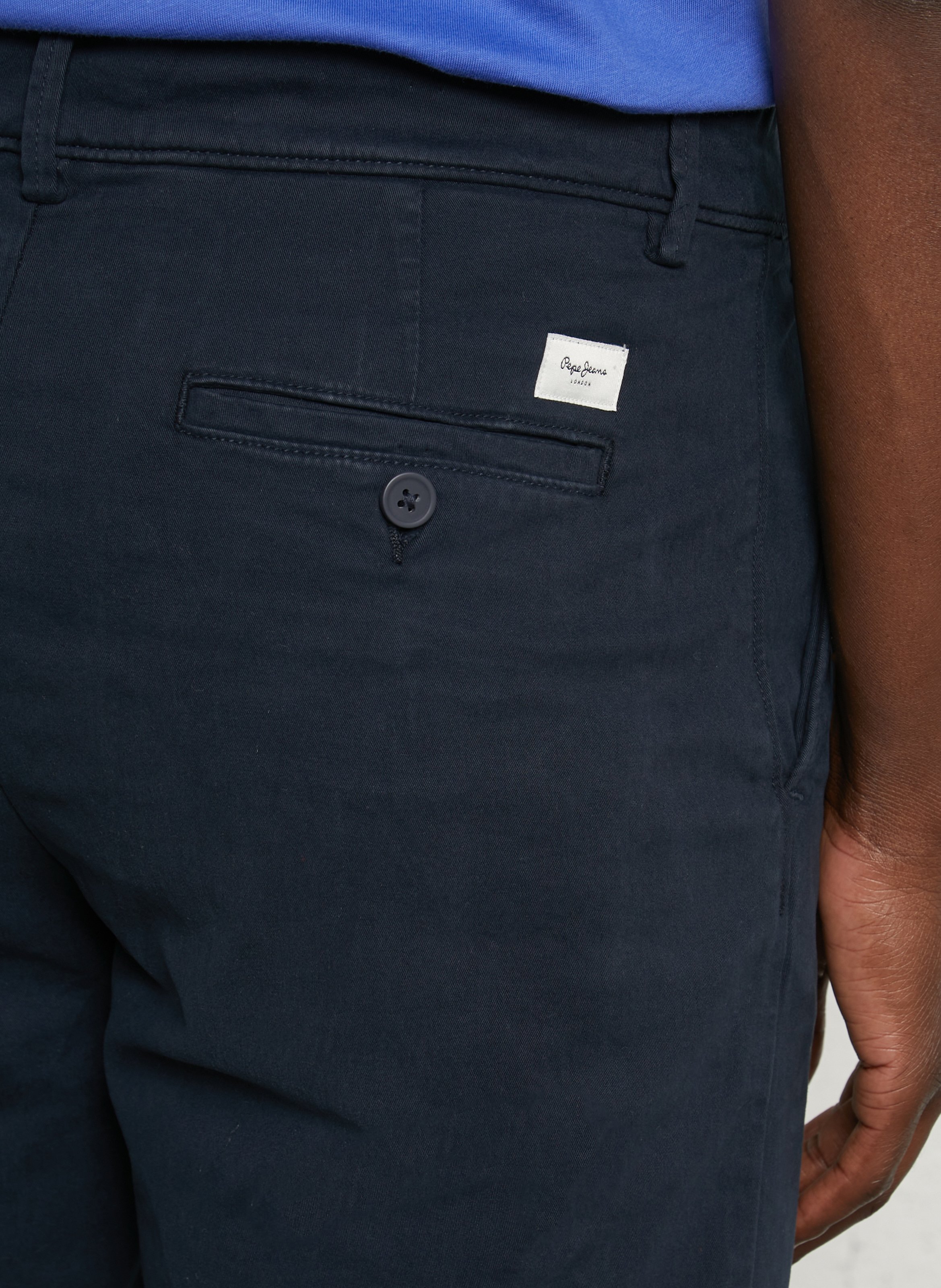 Short droit en coton mélangé PEPE JEANS Bleu
