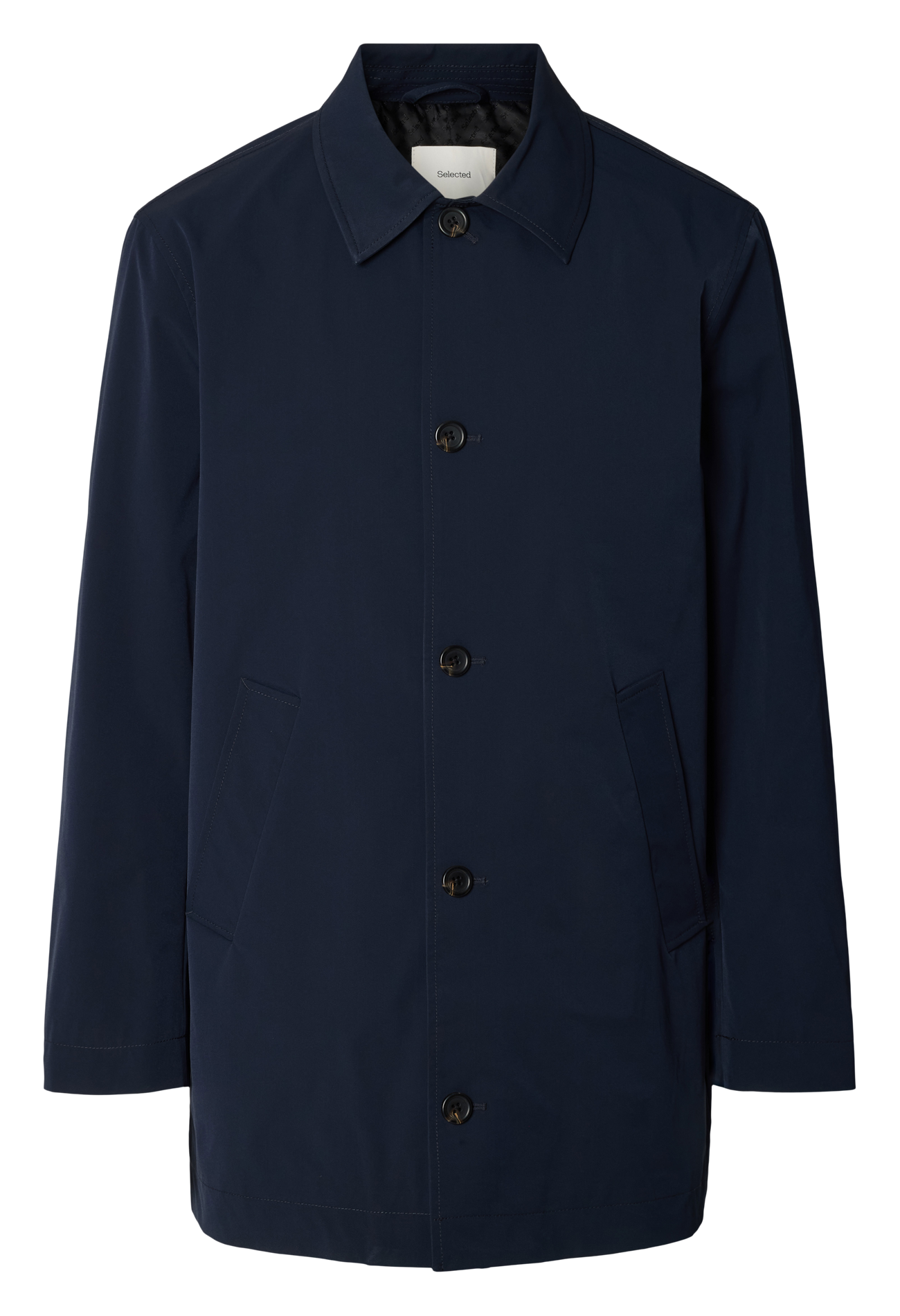 Rechte jas met klassieke kraag en knoopsluiting SELECTED Blauw