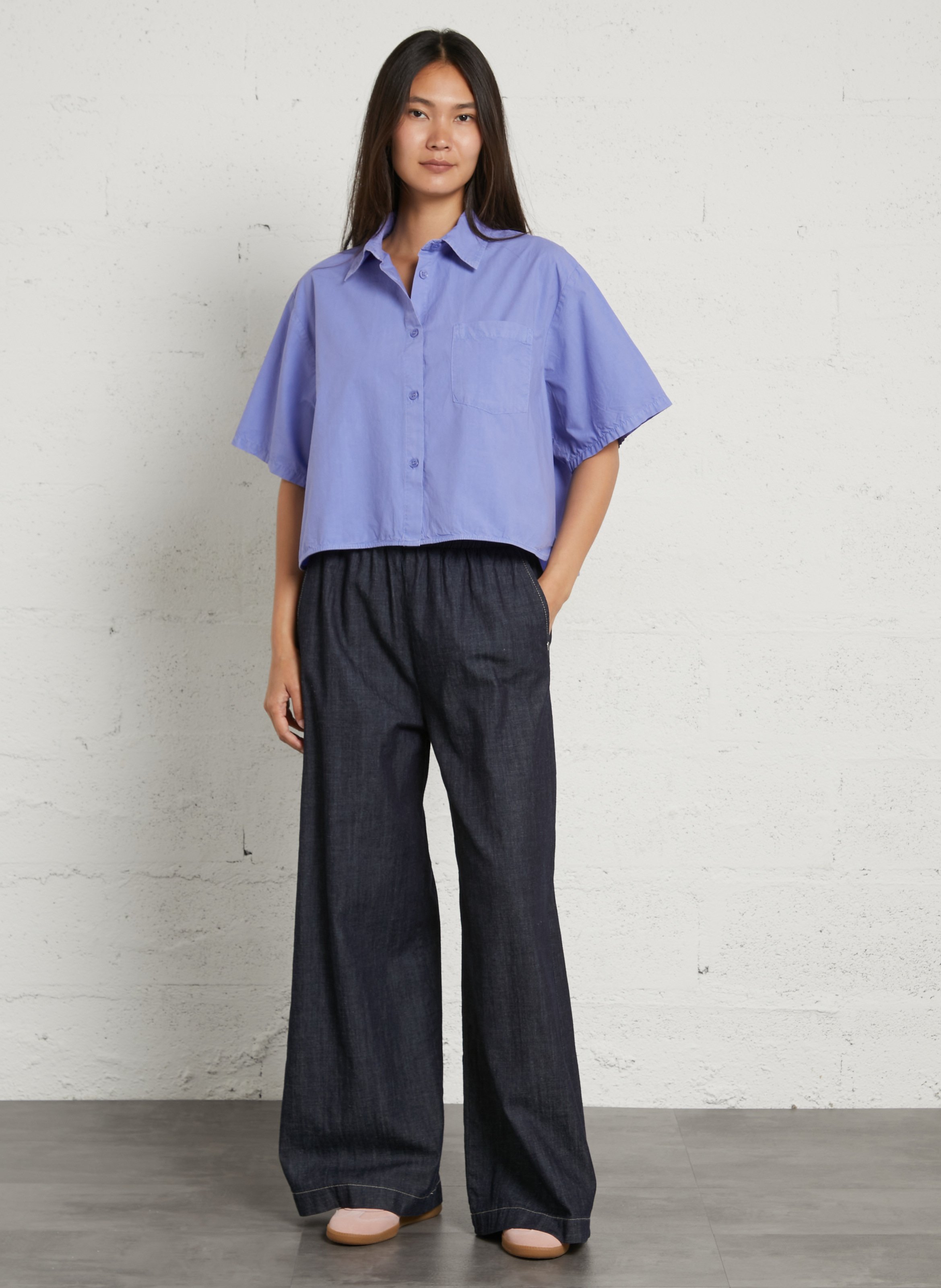 Chemise ample en coton bio AMERICAN VINTAGE Bleu