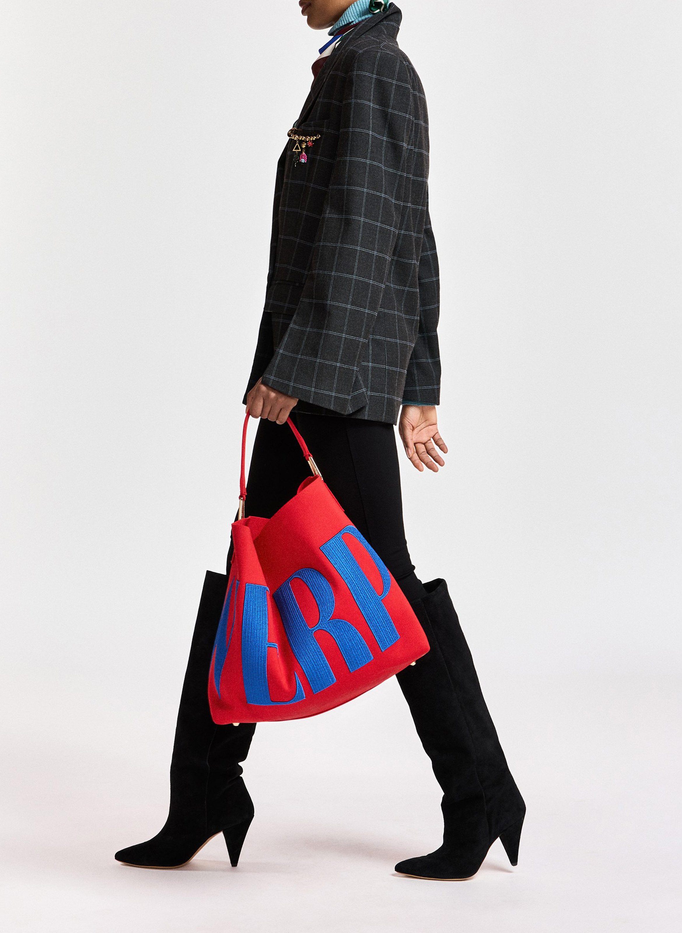 Oversized blazer with checkered lapel ESSENTIEL ANTWERP Grey