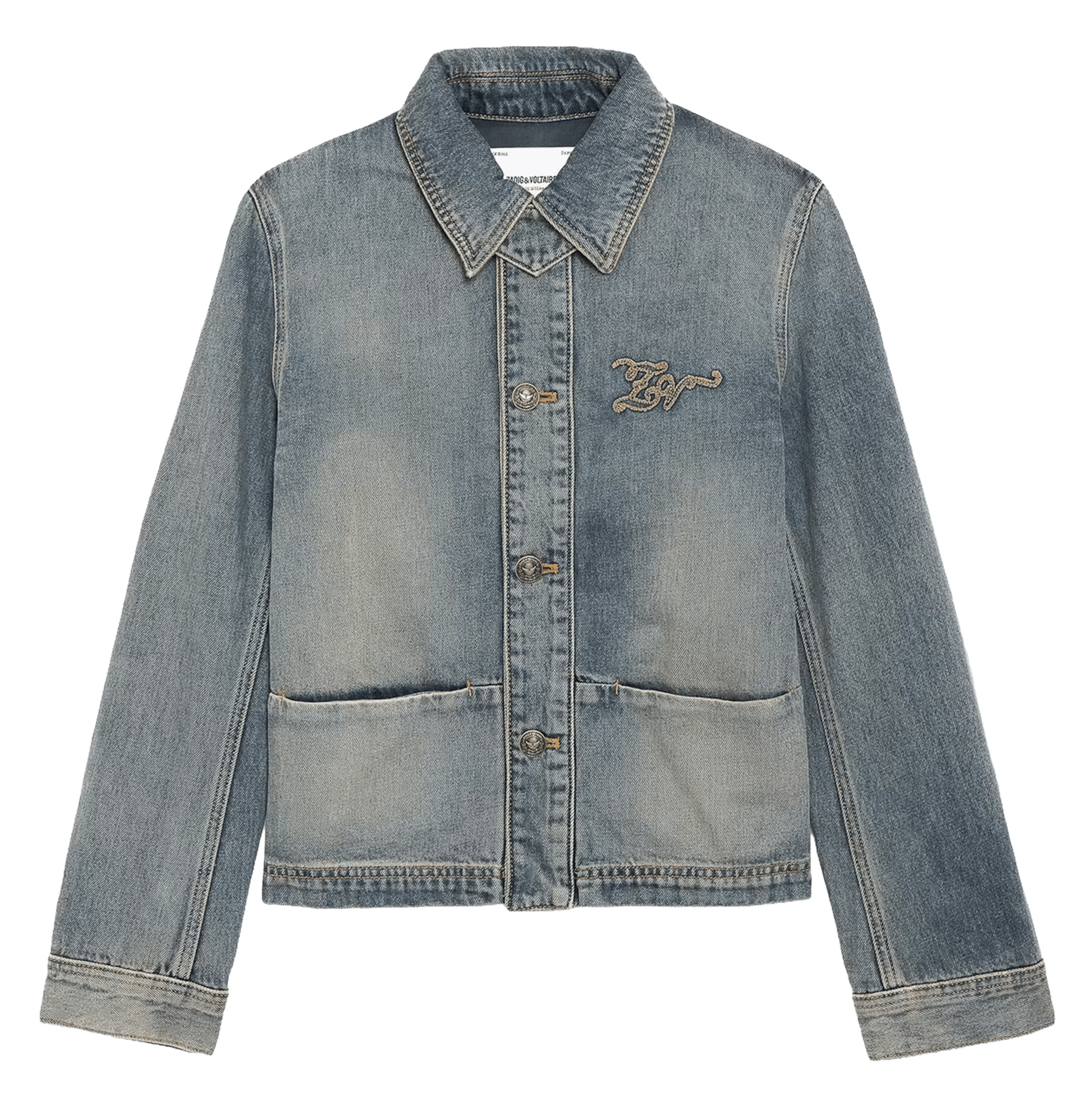 Veste en jean droite en coton ZADIG&VOLTAIRE Bleu