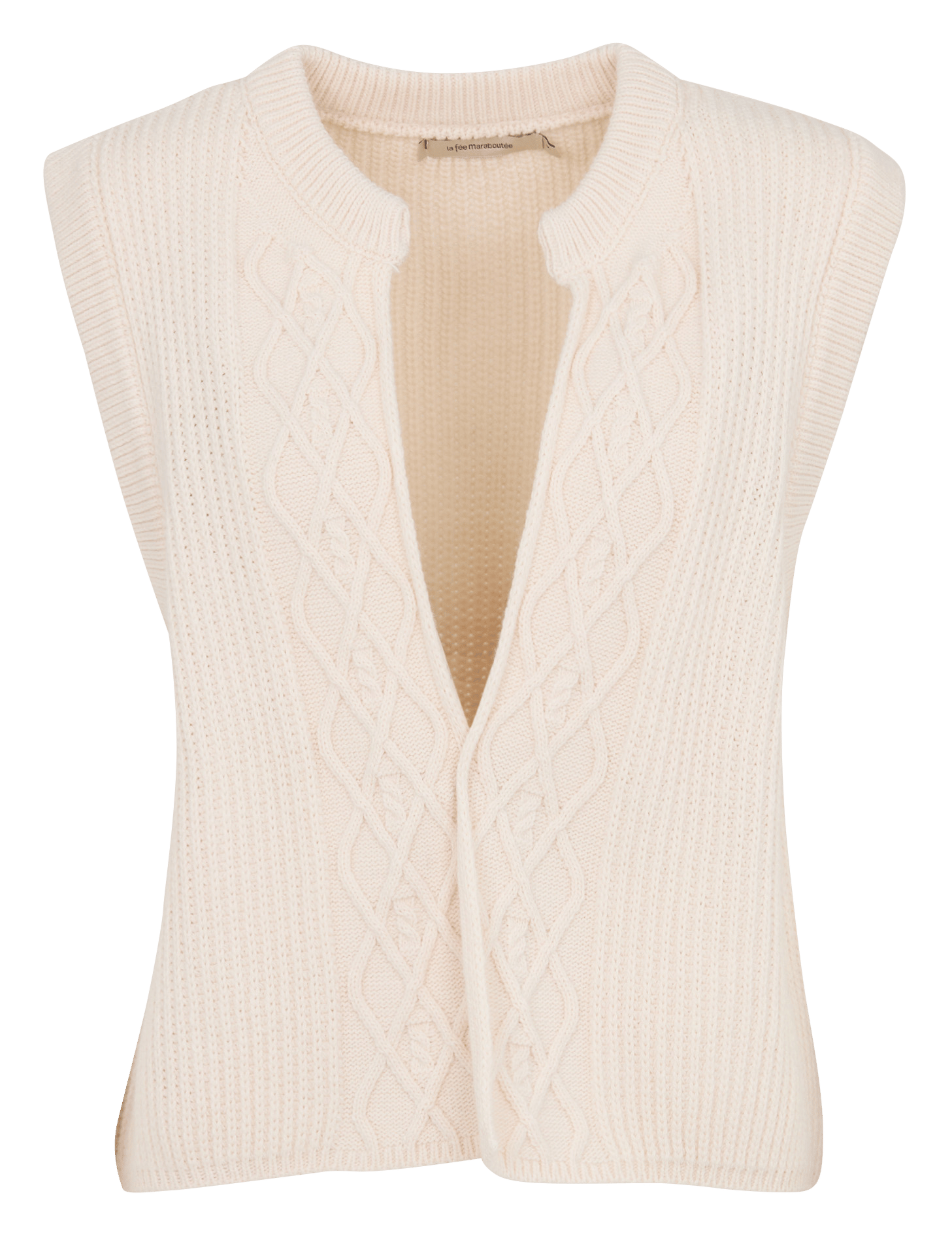 Gilet côtelé sans manches  LA FEE MARABOUTEE Blanc
