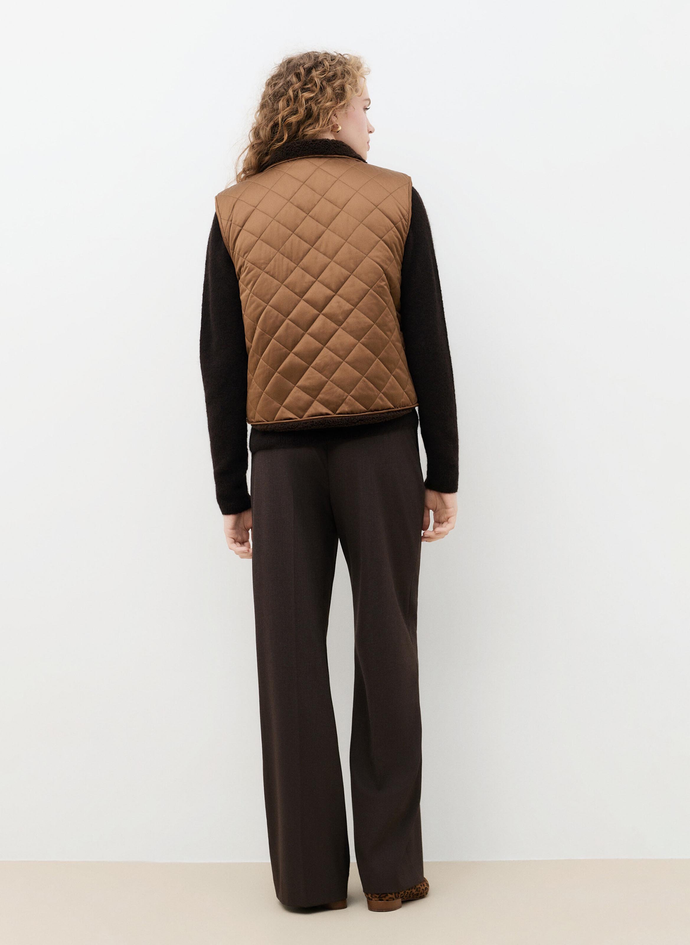 Manteau sans manches uni CAROLL Marron