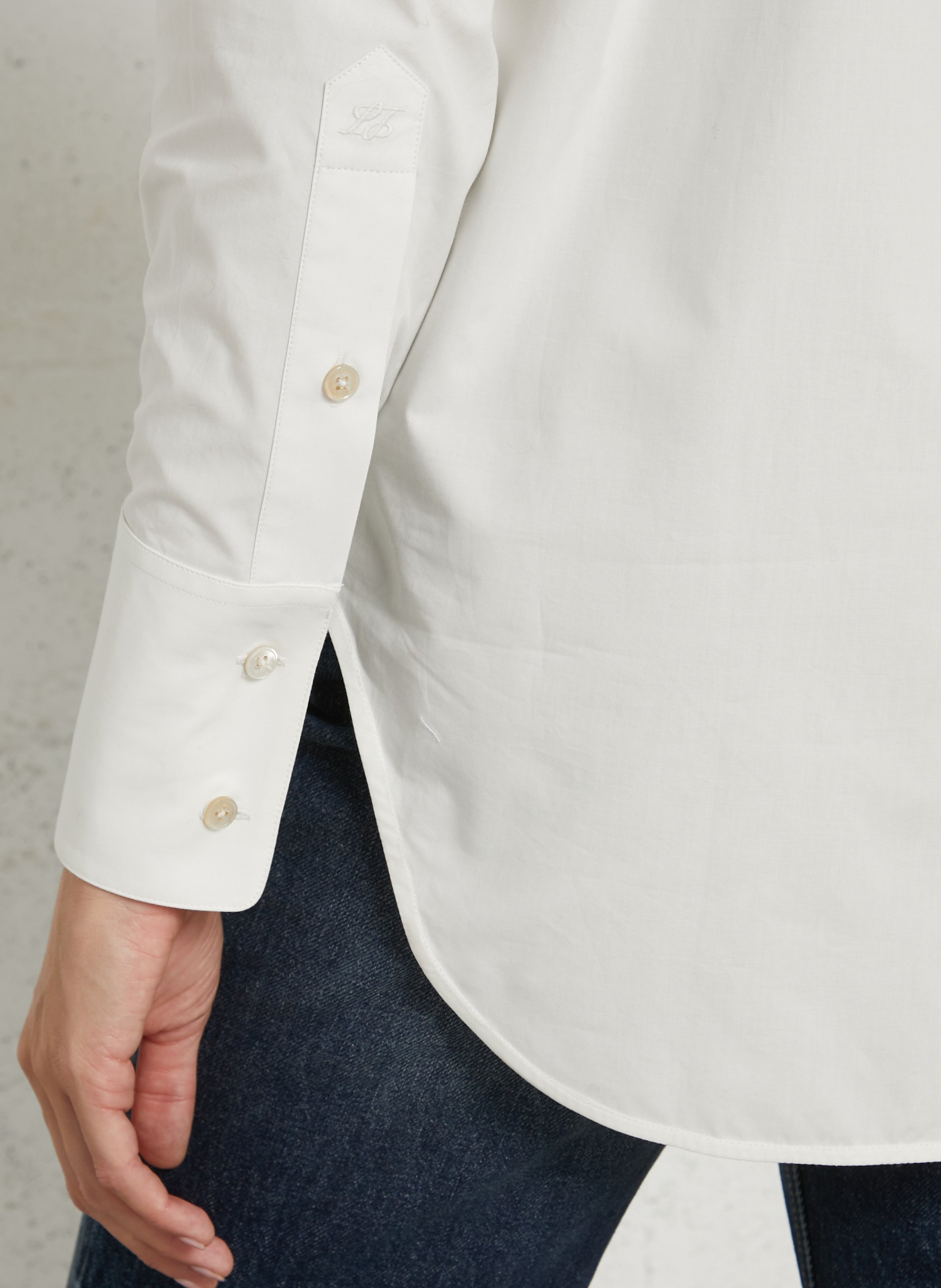 Chemise droite col classique en coton LAURENCE BRAS Blanc