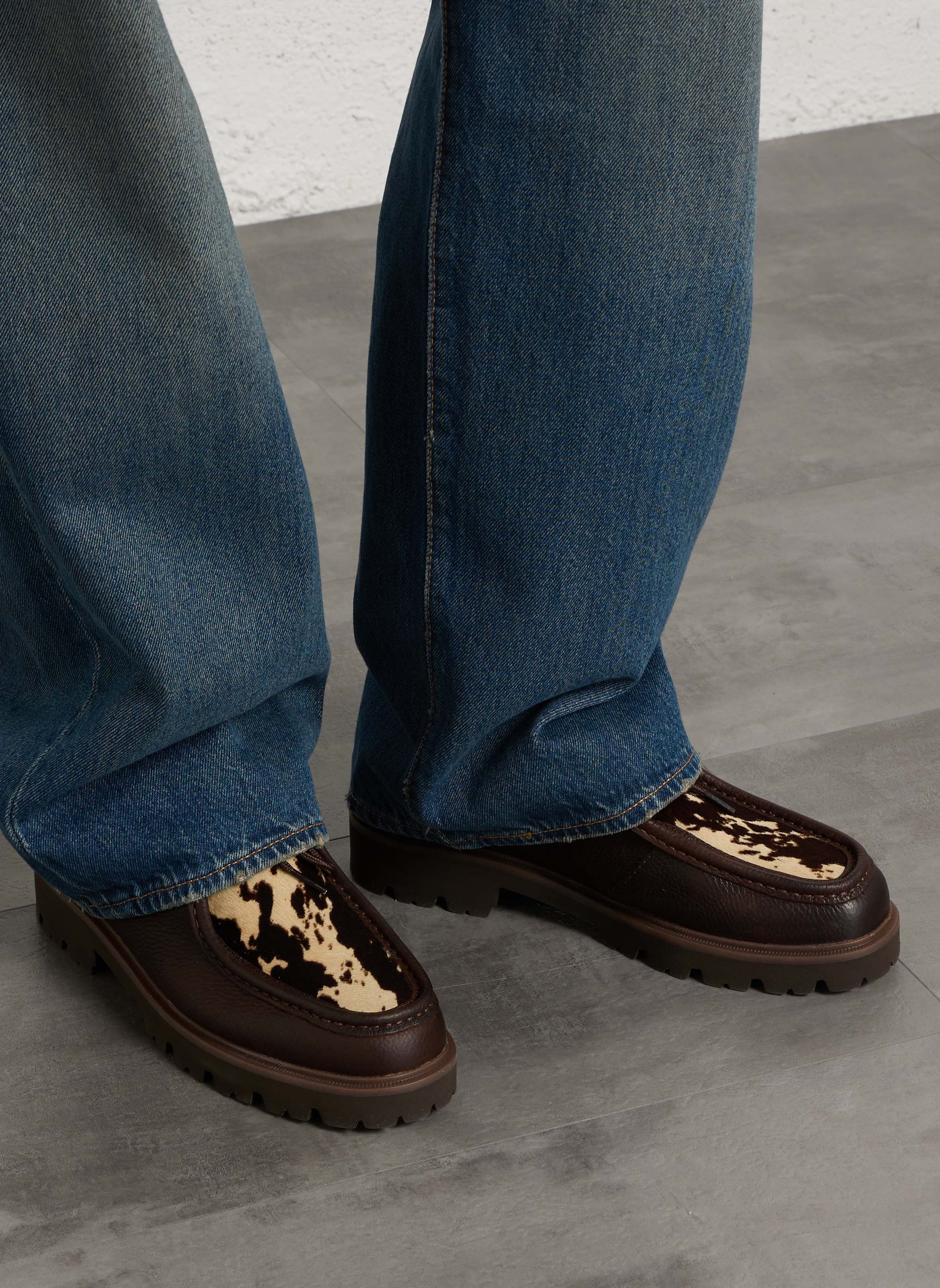 Mokassins mit Animalprint und Schnürung aus Leder CLARKS Braun