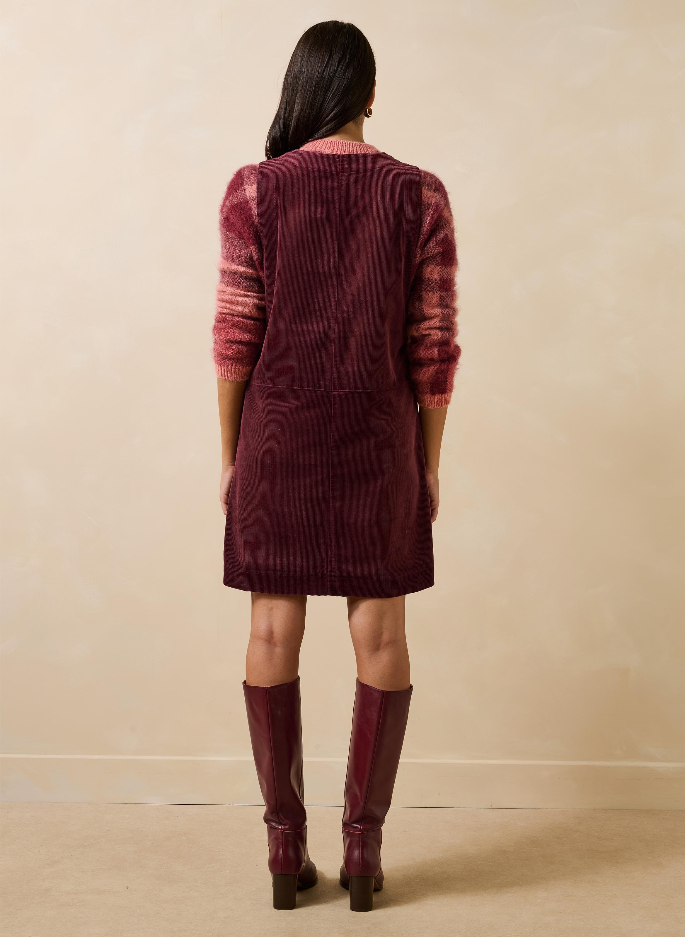 Short ribbed V-neck dress in a cotton blend LA FEE MARABOUTEE Red
