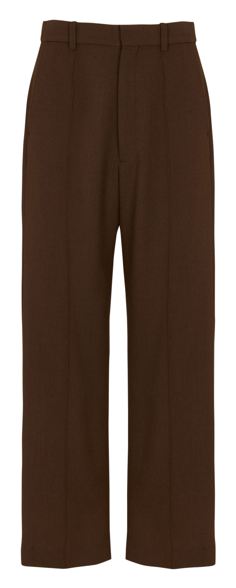 Rechte broek met plooien van wolmix LAURENCE BRAS Bruin