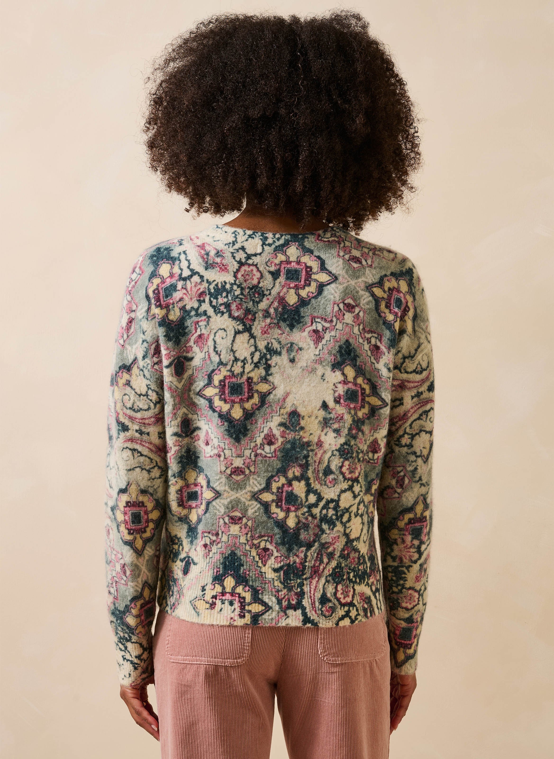 Loose-Fit Printed Wool-Blend Sweater LA FEE MARABOUTEE White