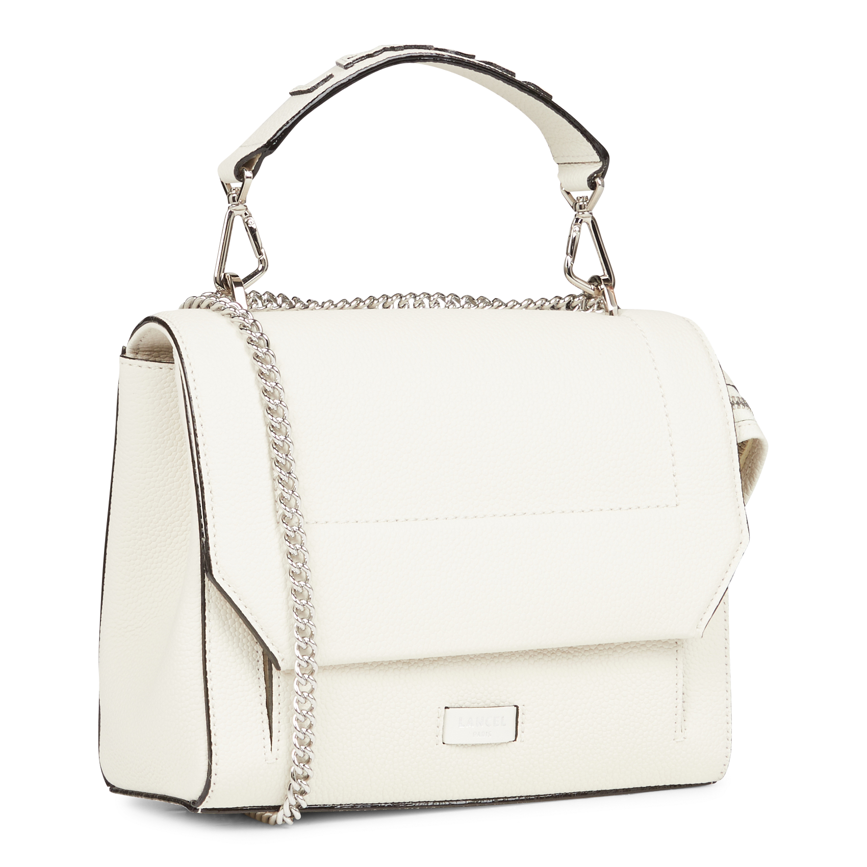 Umschlagtasche aus genarbtem Leder LANCEL Weiss