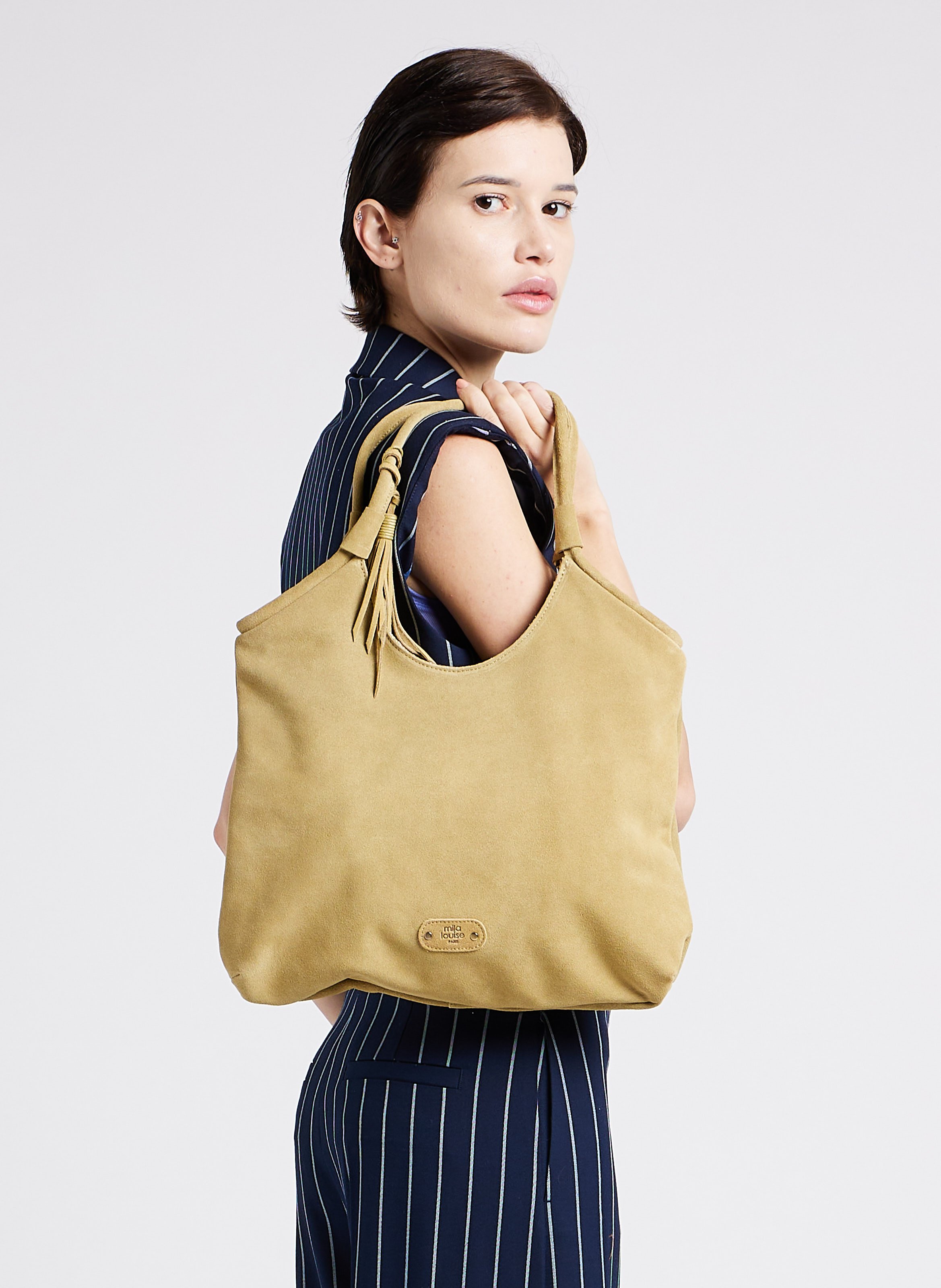 Shopper aus Veloursleder MILA LOUISE Mehrfarbig