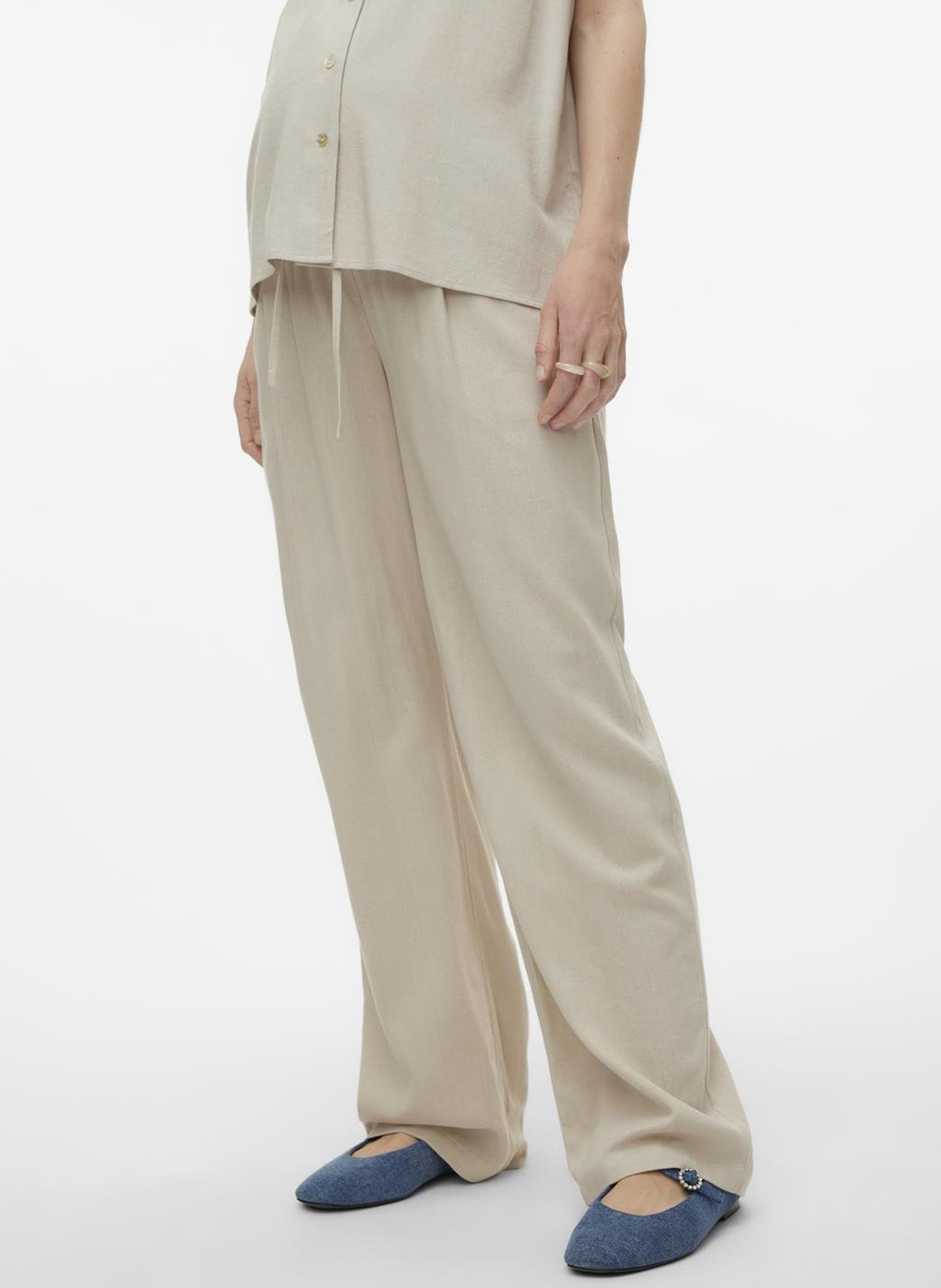 High-rise wide-leg pants MAMALICIOUS White