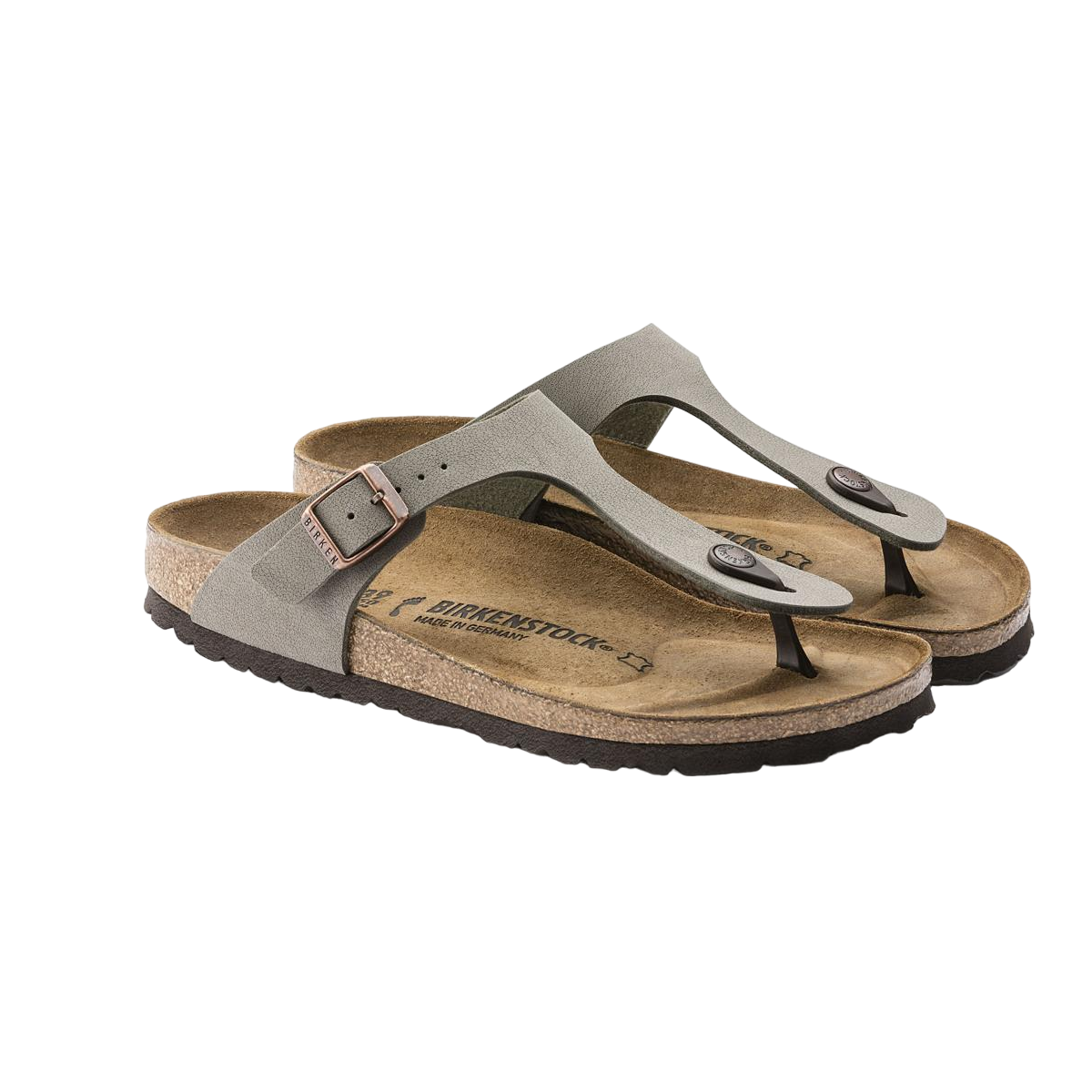 Faux leather sandals BIRKENSTOCK Grey