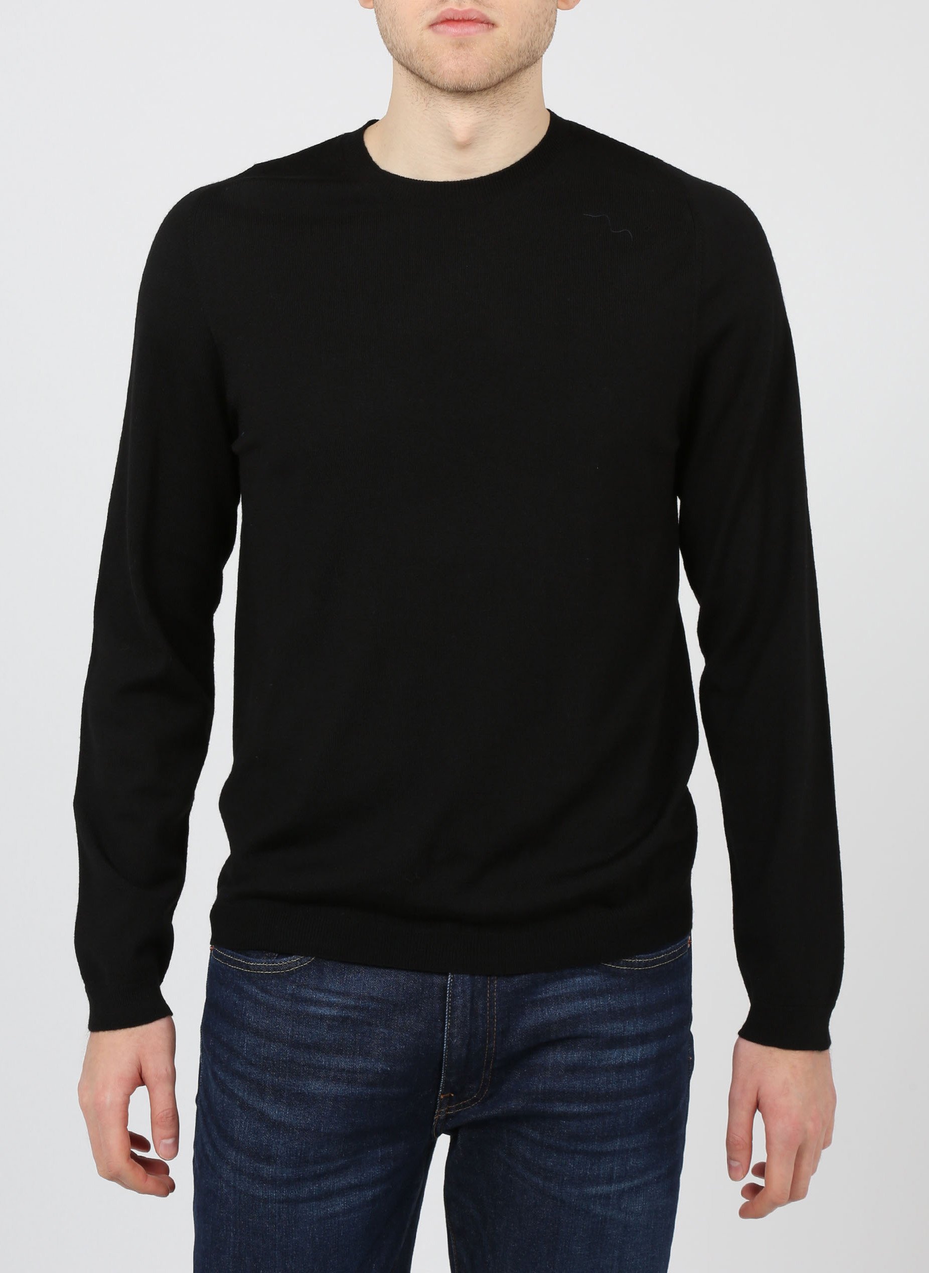 Rundhalspullover aus Wolle, Regular Fit AU PRINTEMPS PARIS Schwarz