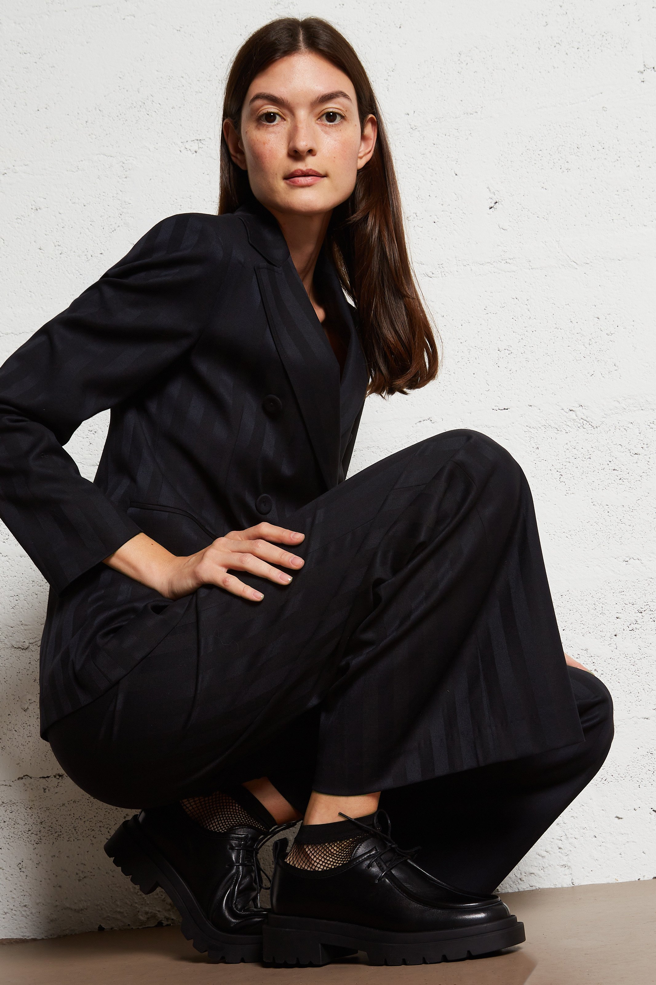 Veste de tailleur droite rayée  DIEGA Bleu