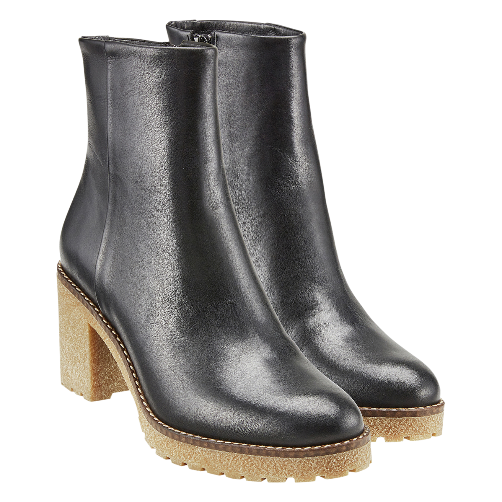 Bianca leather ankle boots COSMOPARIS Black