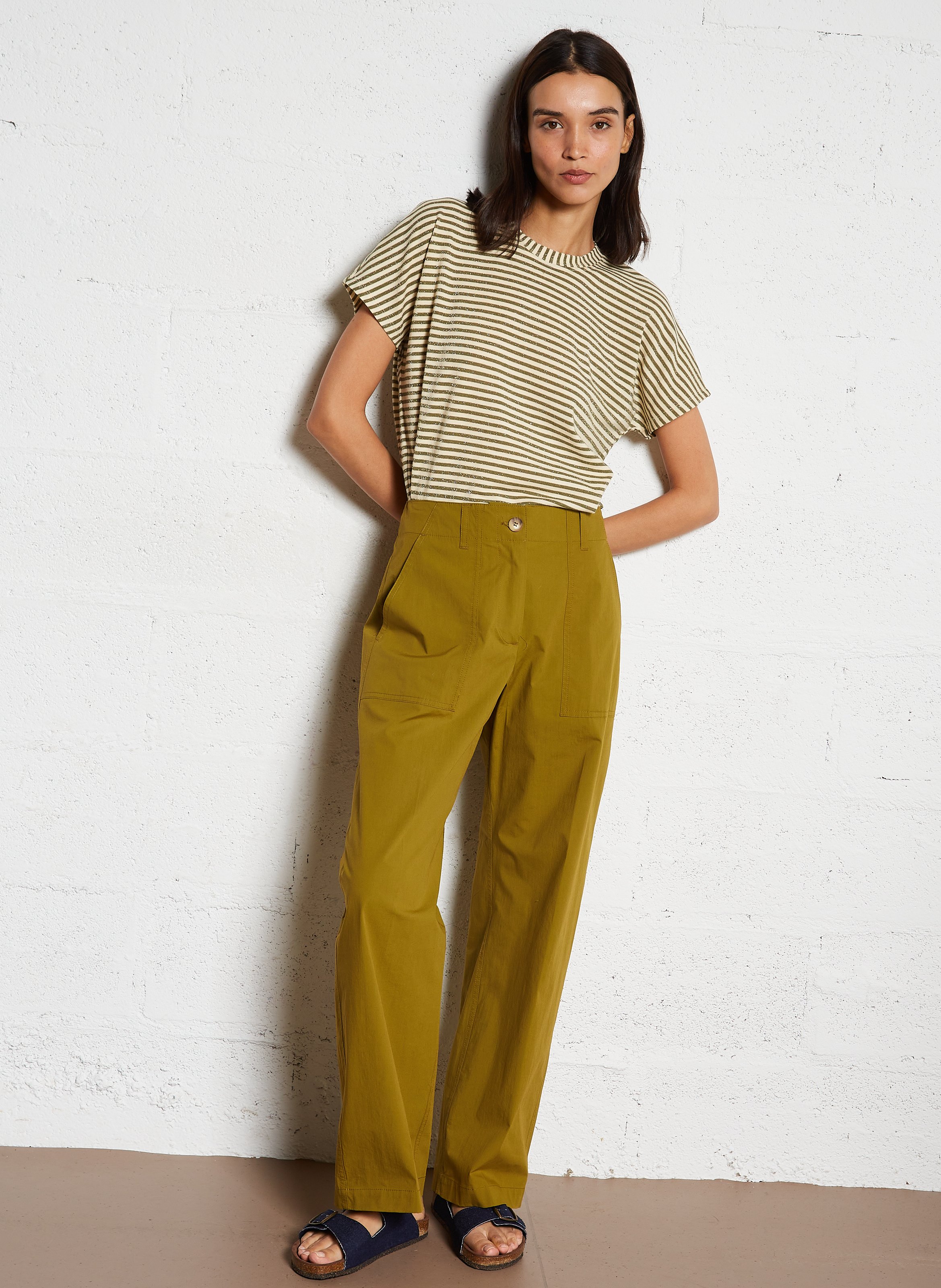 Cotton-blend bucket hat MOMONI Khaki