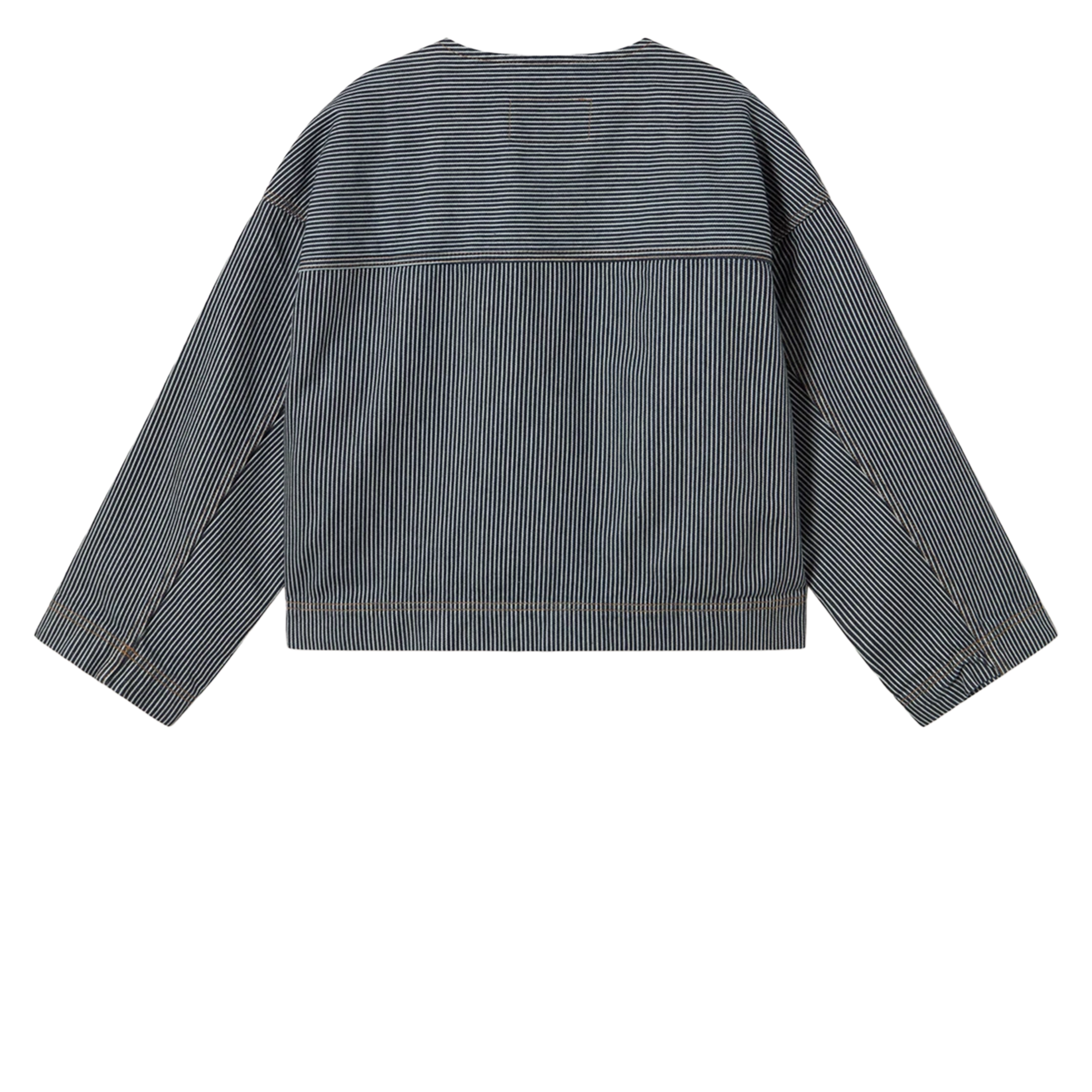 Oversized round neck cotton jacket THE TINY BIG SISTER Blue