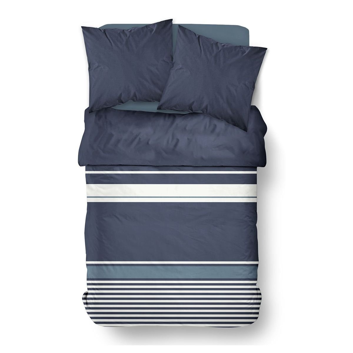 Zippered cotton printed bedding set TODAY LINGE DE MAISON Blue