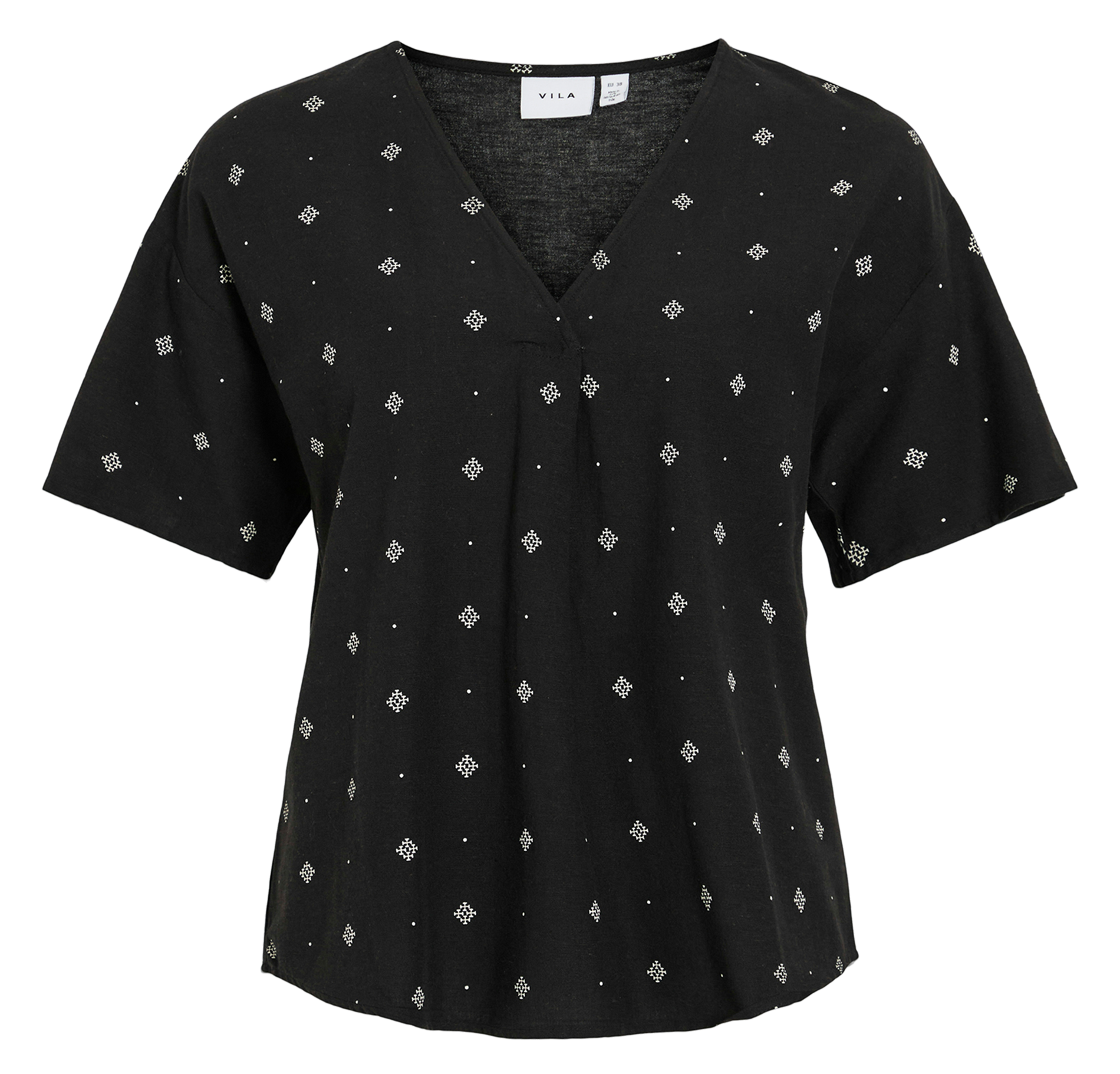 Top droit imprimé VILA Noir