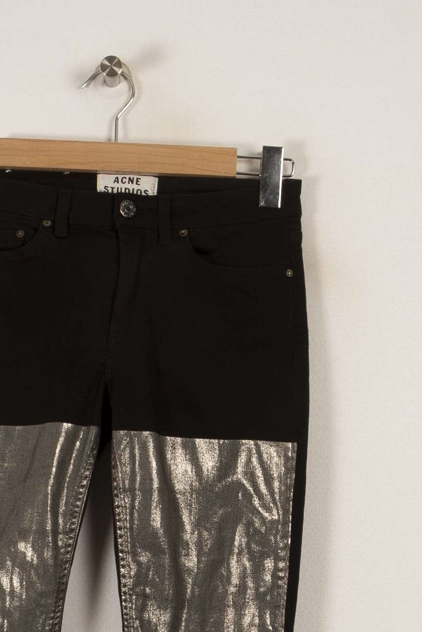 Cropped slim jeans with studs ACNE STUDIOS - Seconde Main Black
