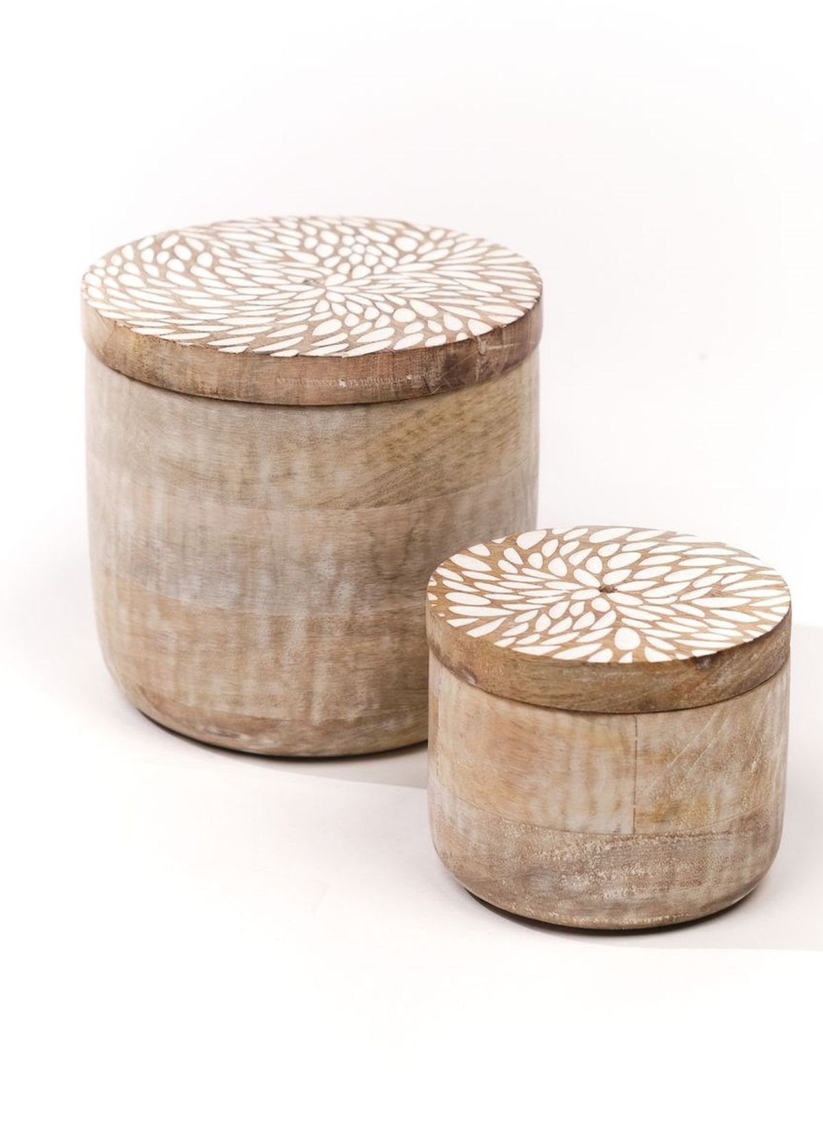 Set of 2 wooden boxes FACTORY Beige