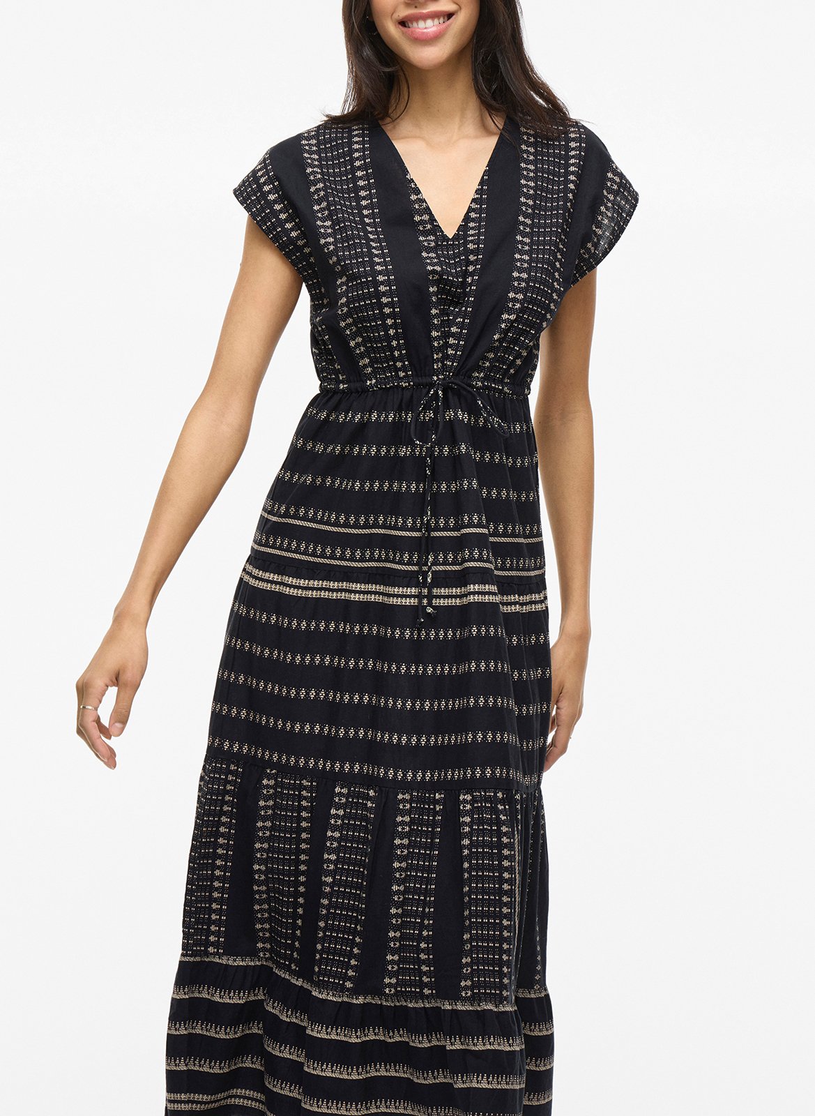Vila Vileila 2/4 Midi Dress - Black/Leo main image 1