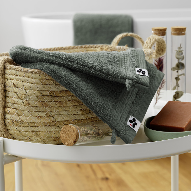 Set of 2 washcloths L'EFFET PAPILLON Green