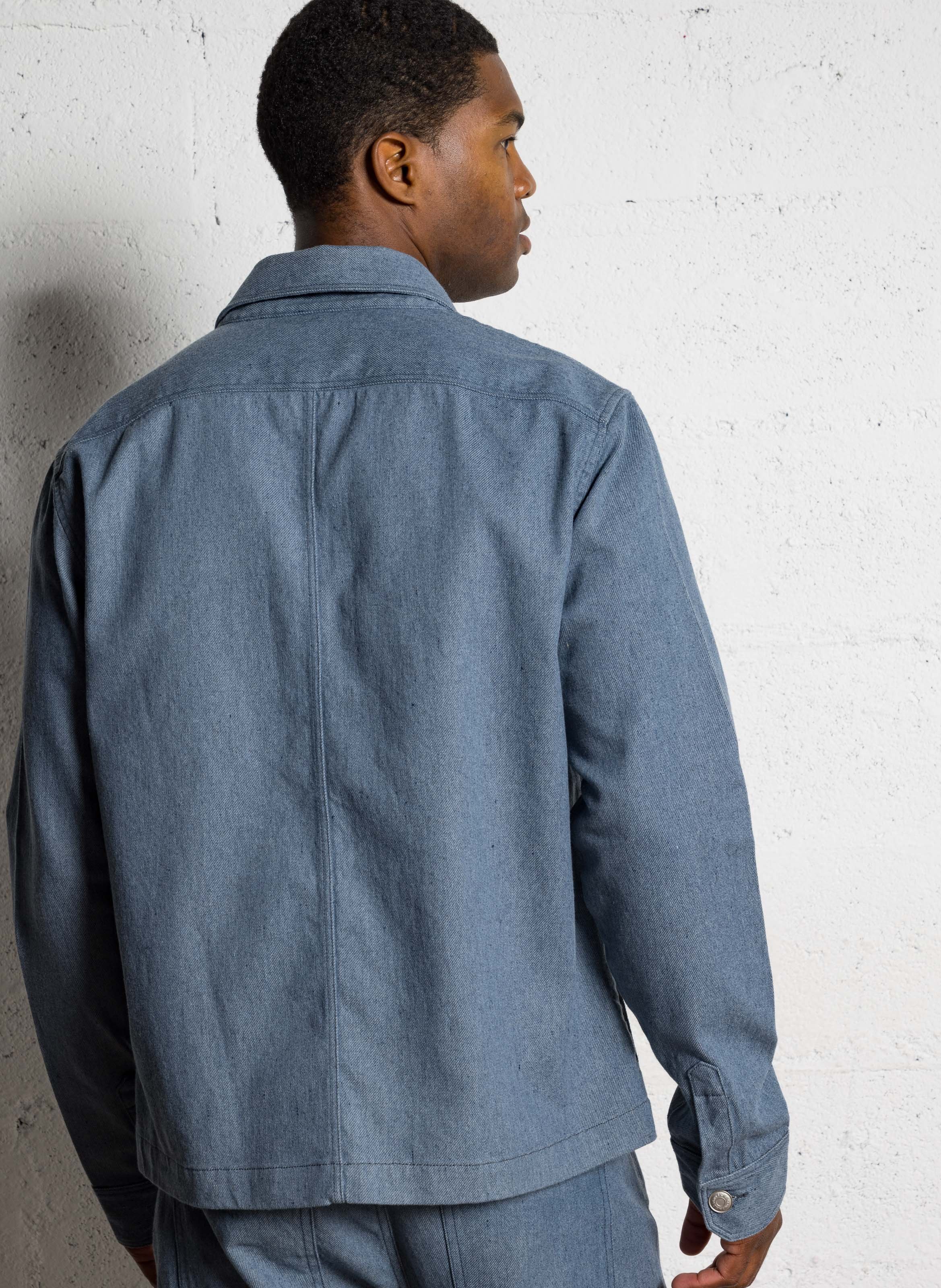 Straight denim jacket with a mottled effect IKKS Blue