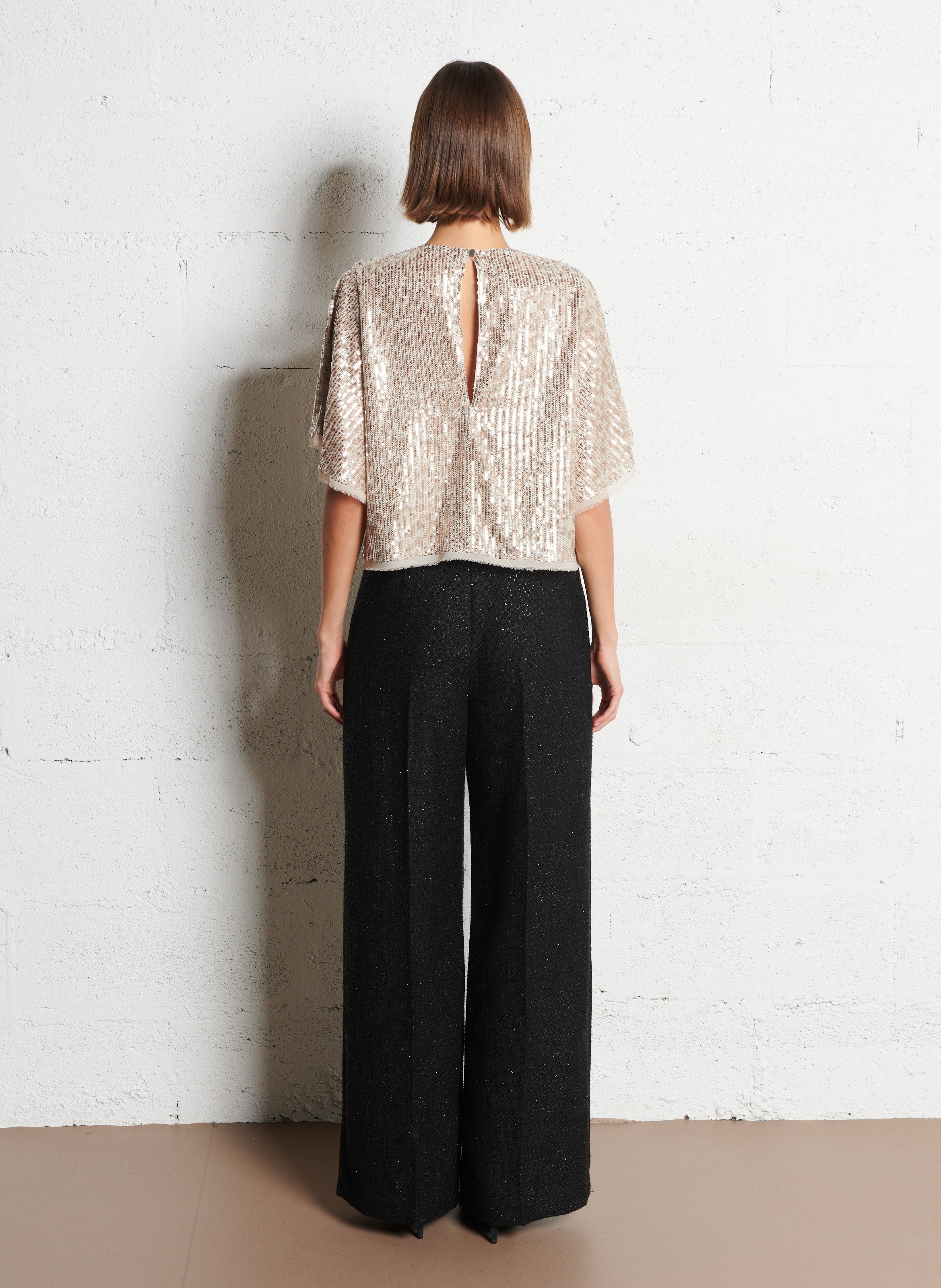 Embroidered organdie top  IKKS Beige