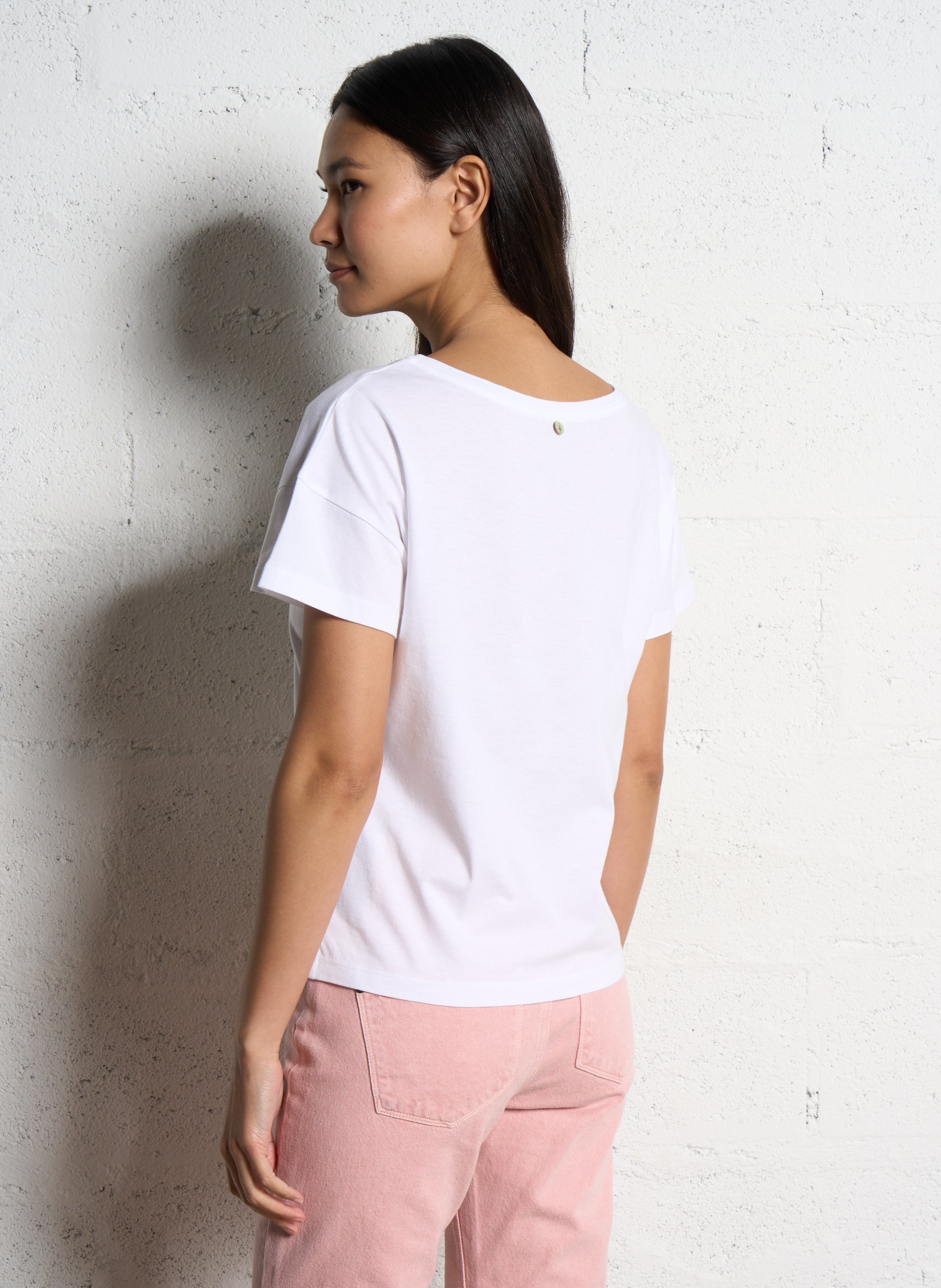 Camiseta estampada recta ONE STEP Blanco