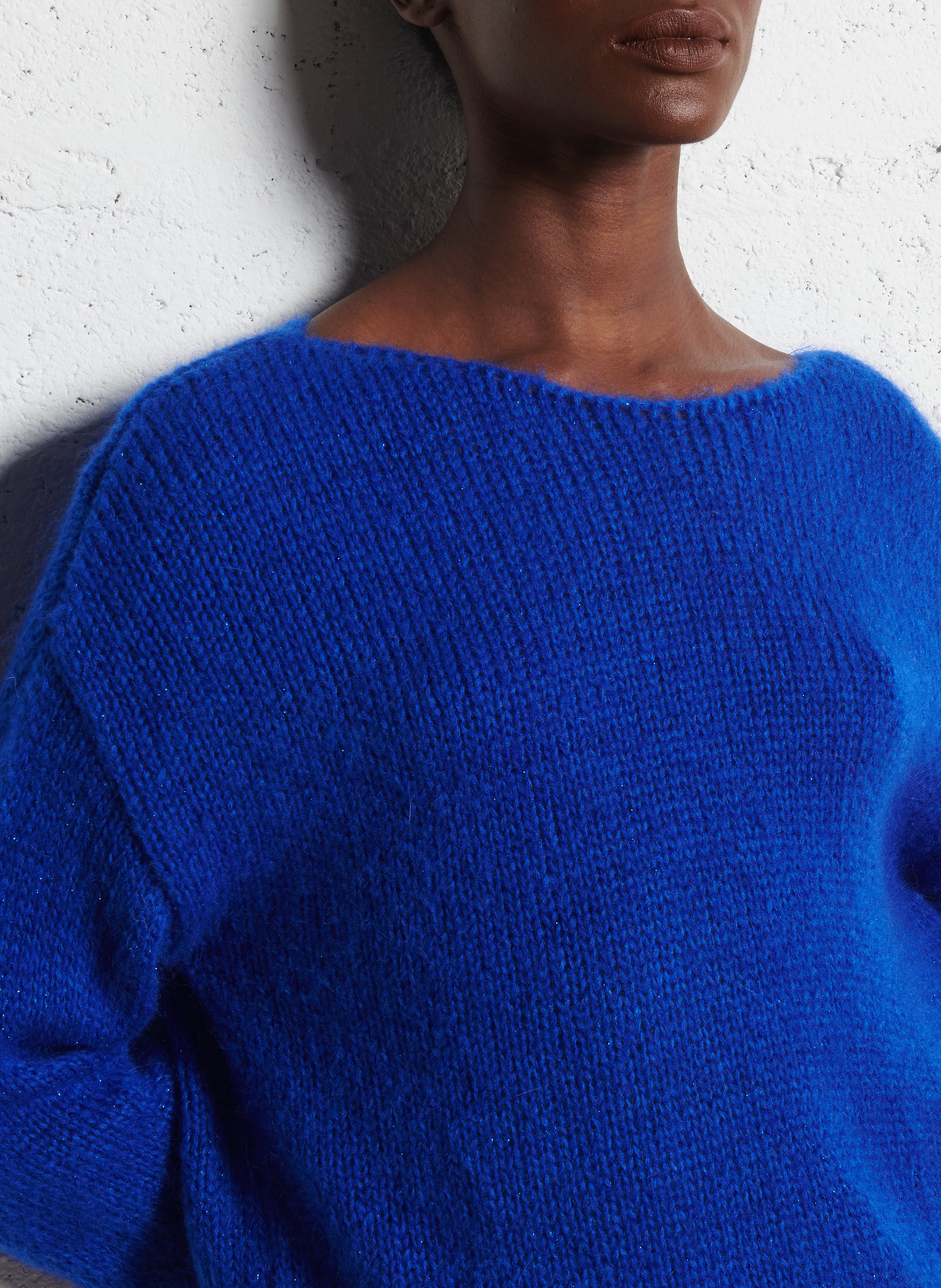 Oversized trui met boothals  ONE STEP Blauw