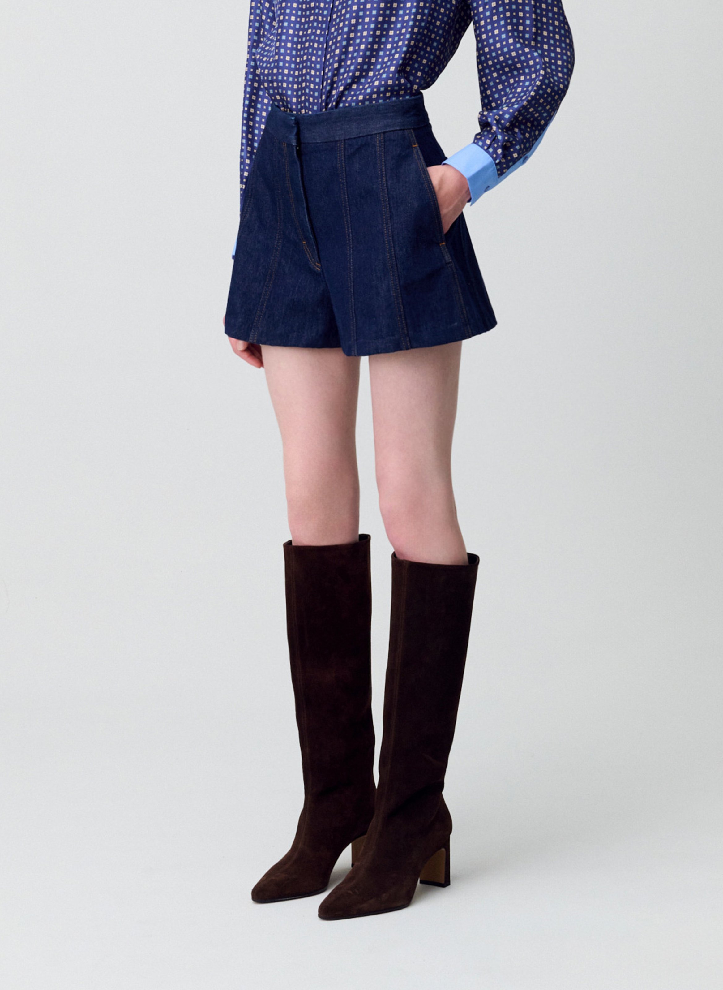 Short en jean en coton CLAUDIE PIERLOT Bleu