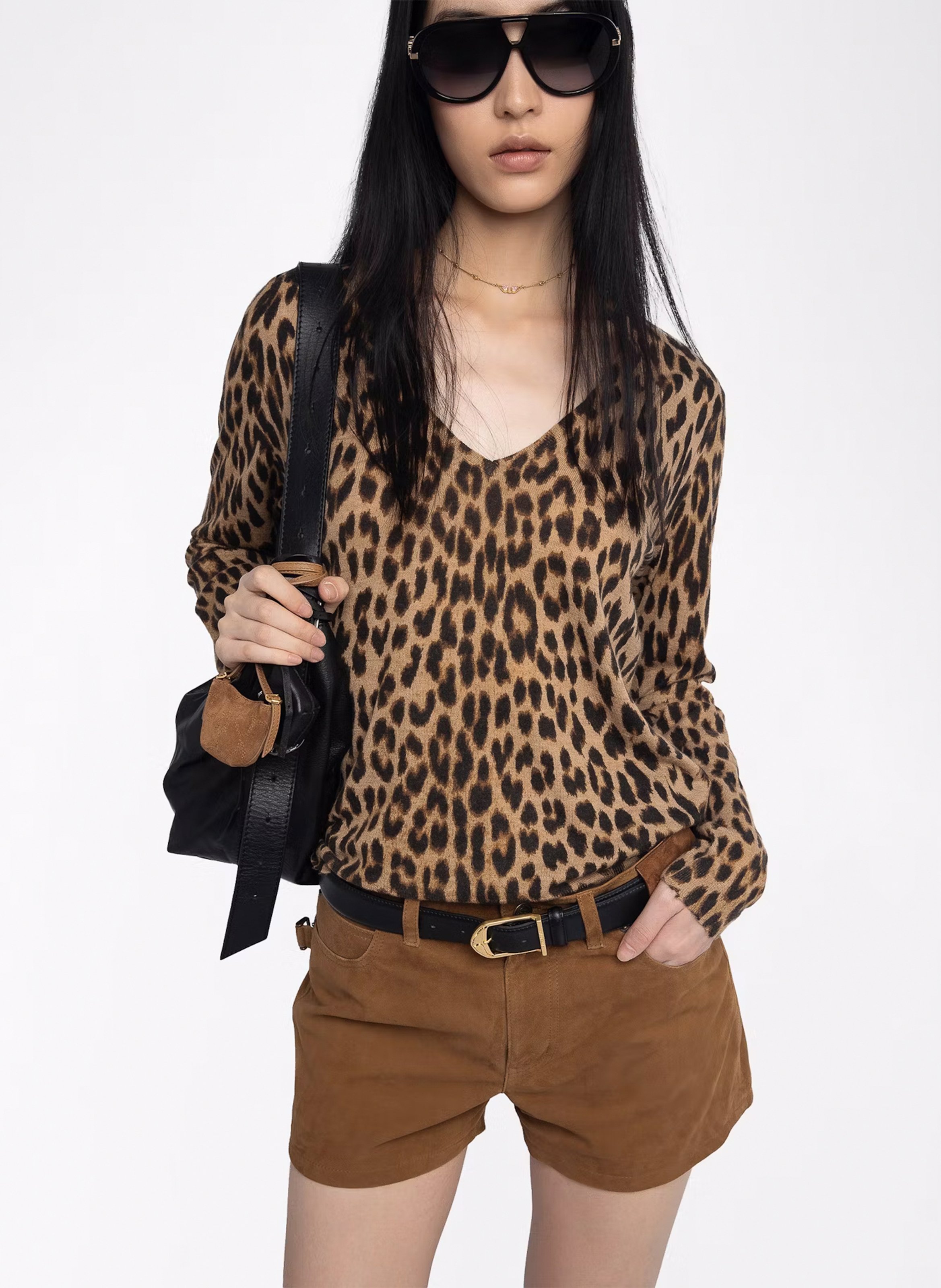 Pull col V en cachemire en cachemire ZADIG&VOLTAIRE Marron