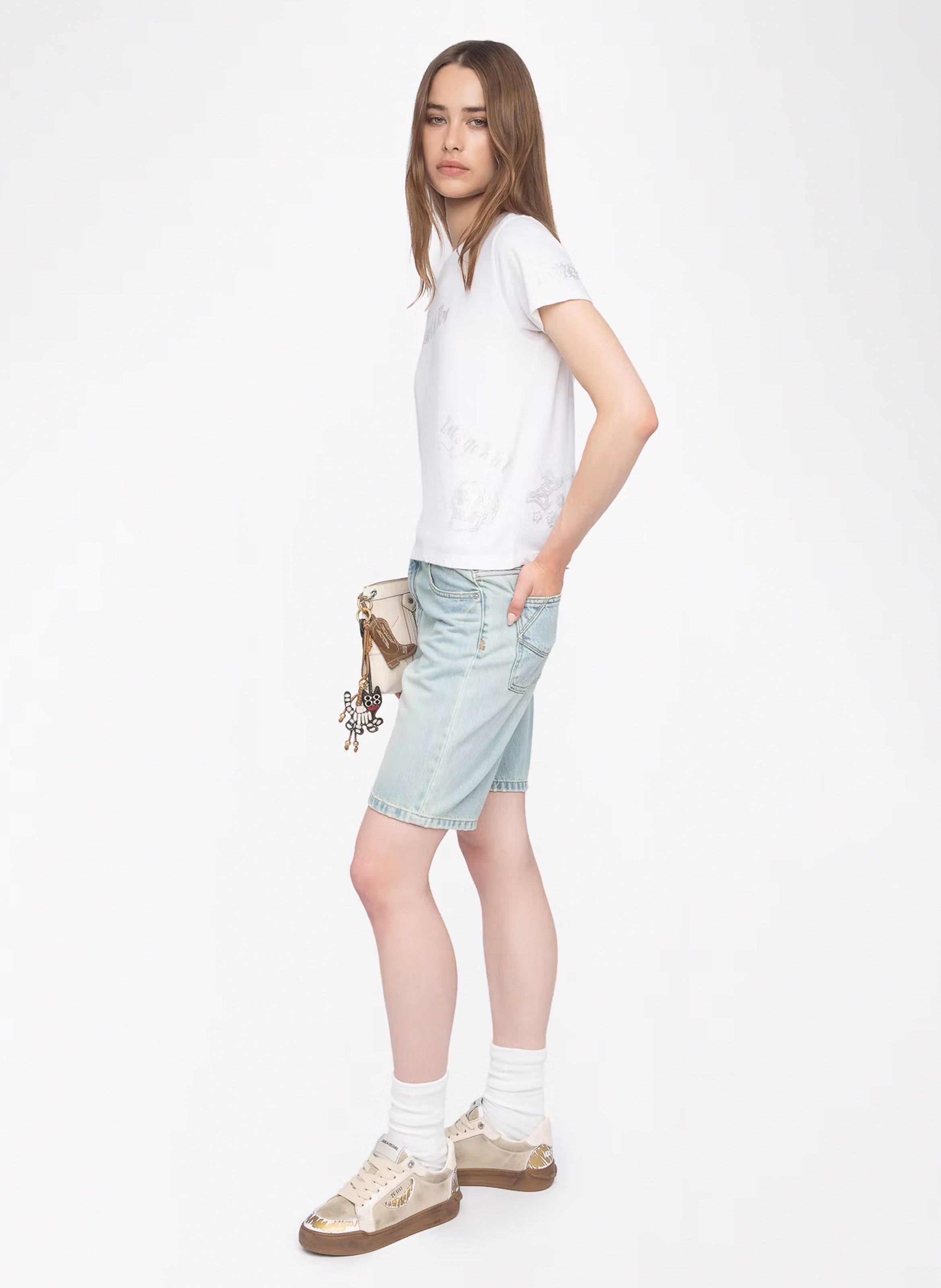 Round-neck diamanté T-shirt ZADIG&VOLTAIRE White