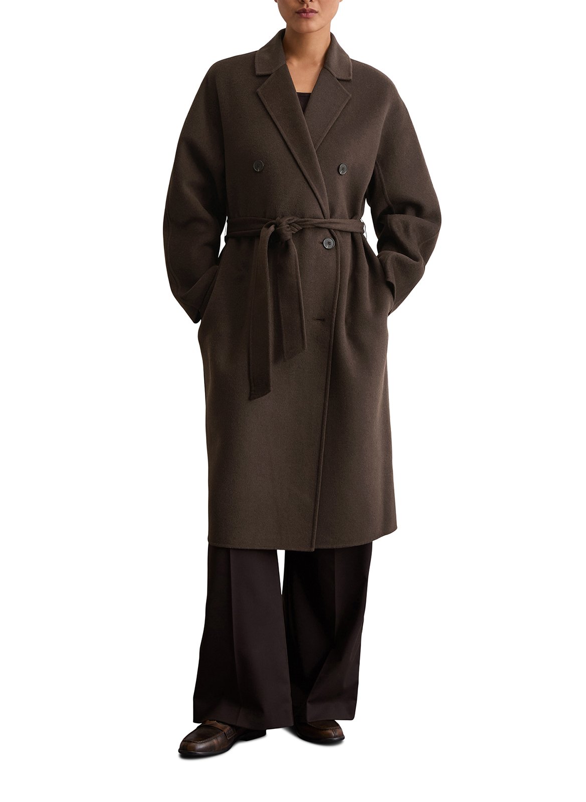 Effen trenchcoat van gemengde wol MARC O'POLO Bruin