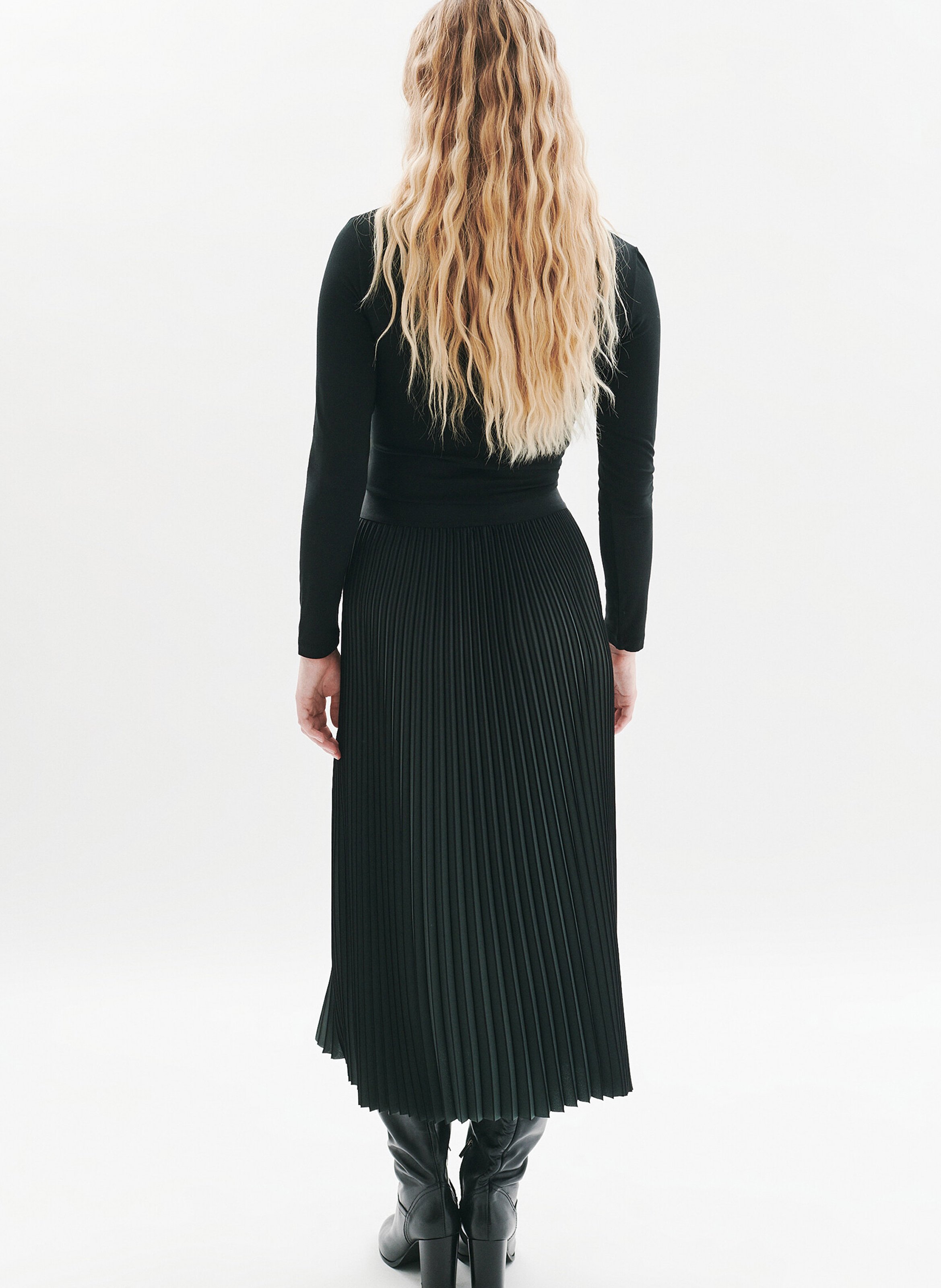 Straight pleated skirt CAROLL Green