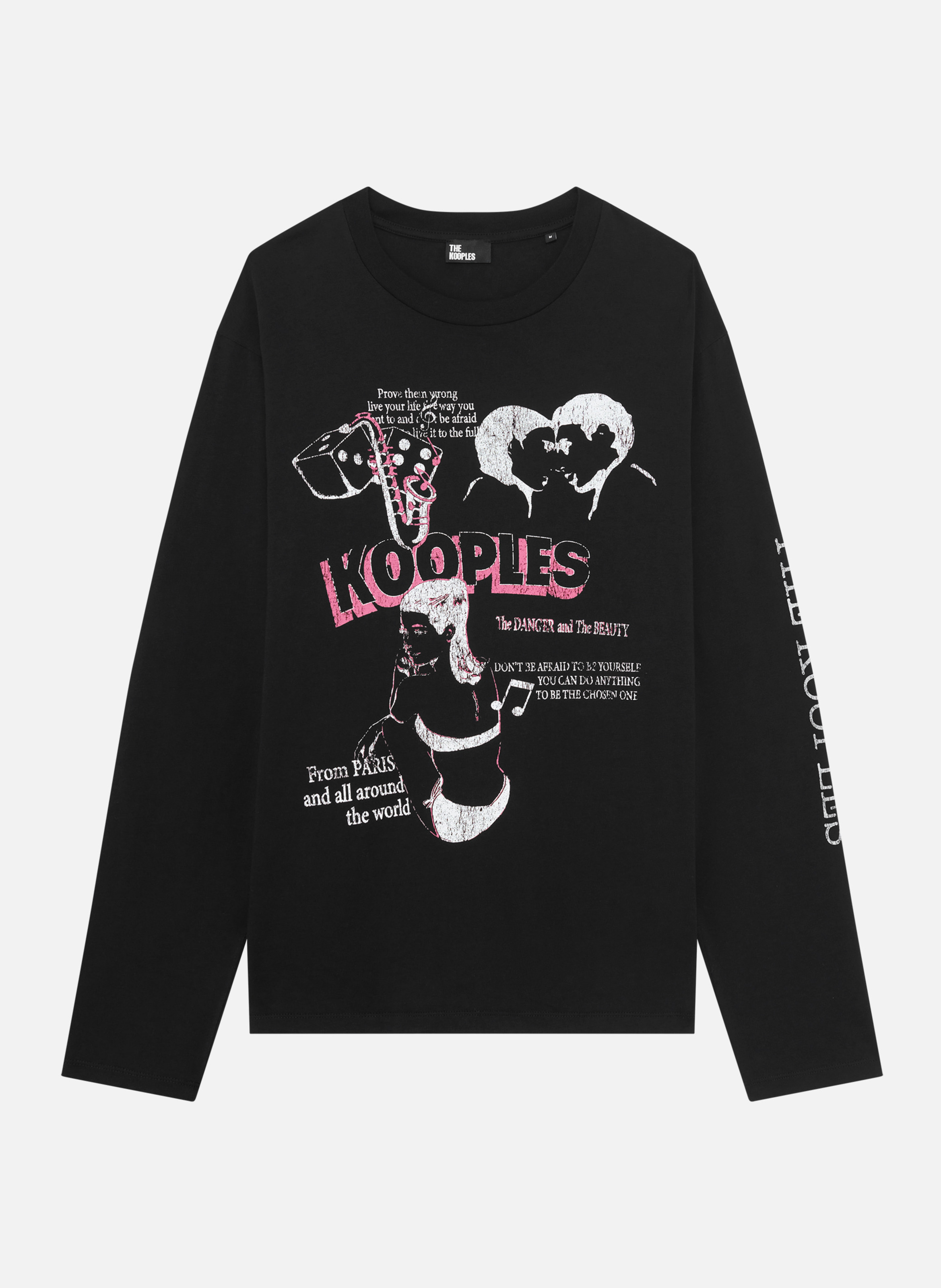 T-shirt with screen print 'the dangerous and the beauty' THE KOOPLES Black