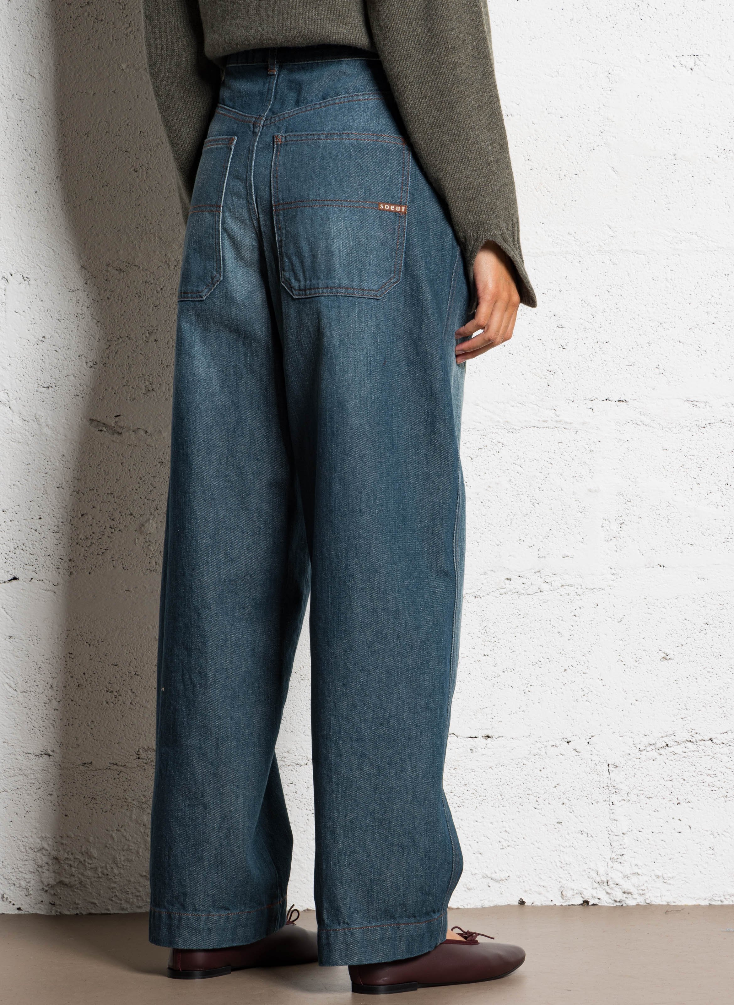 Jean large en coton SOEUR Bleu