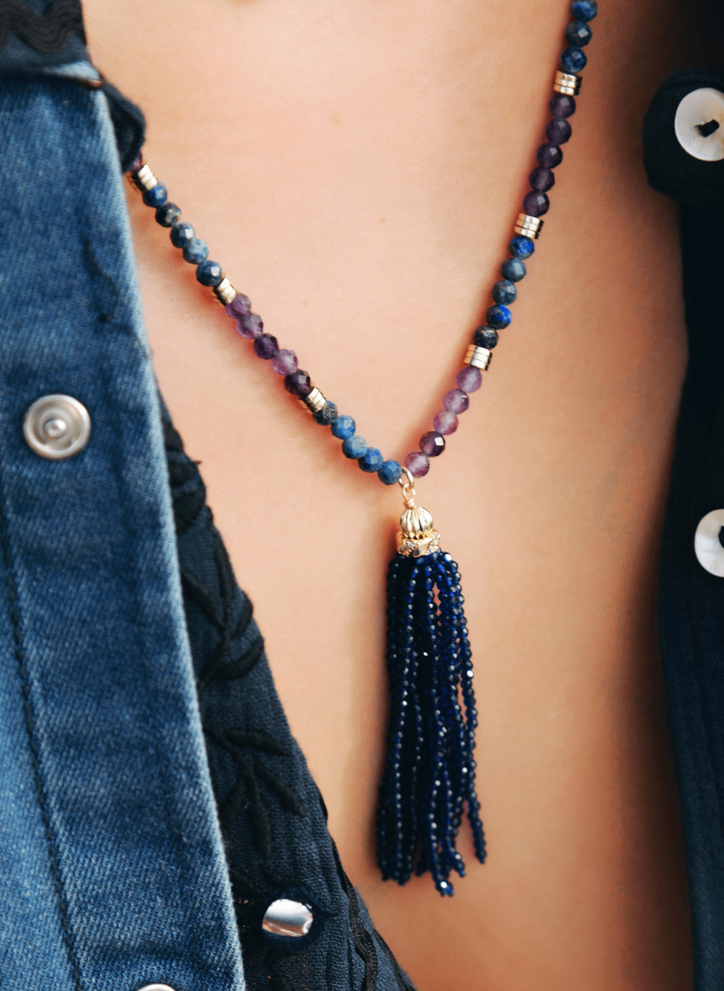 Chain necklace with pearl pendant HIPANEMA Blue