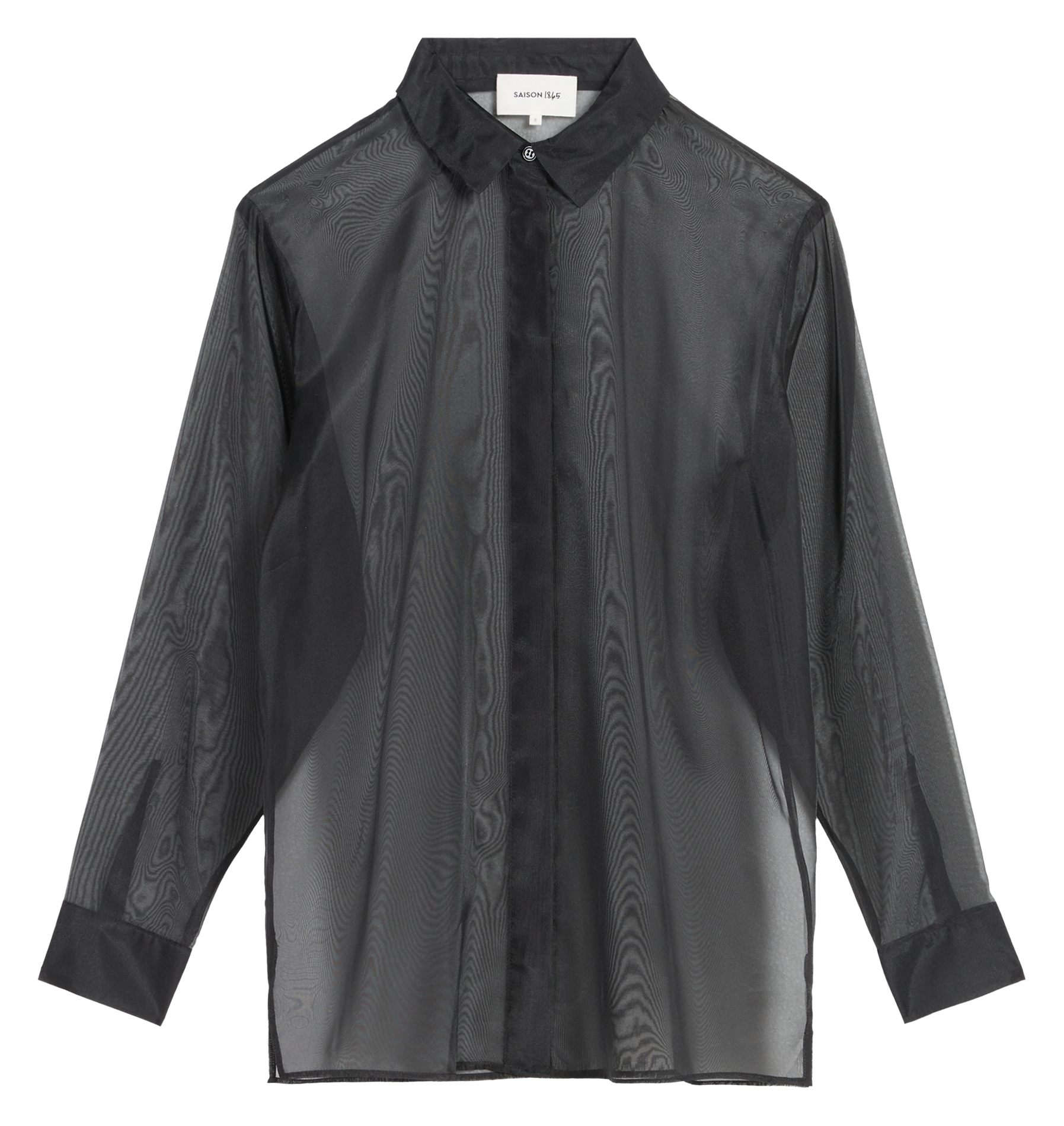 Straight sheer organza shirt SAISON 1865 Black