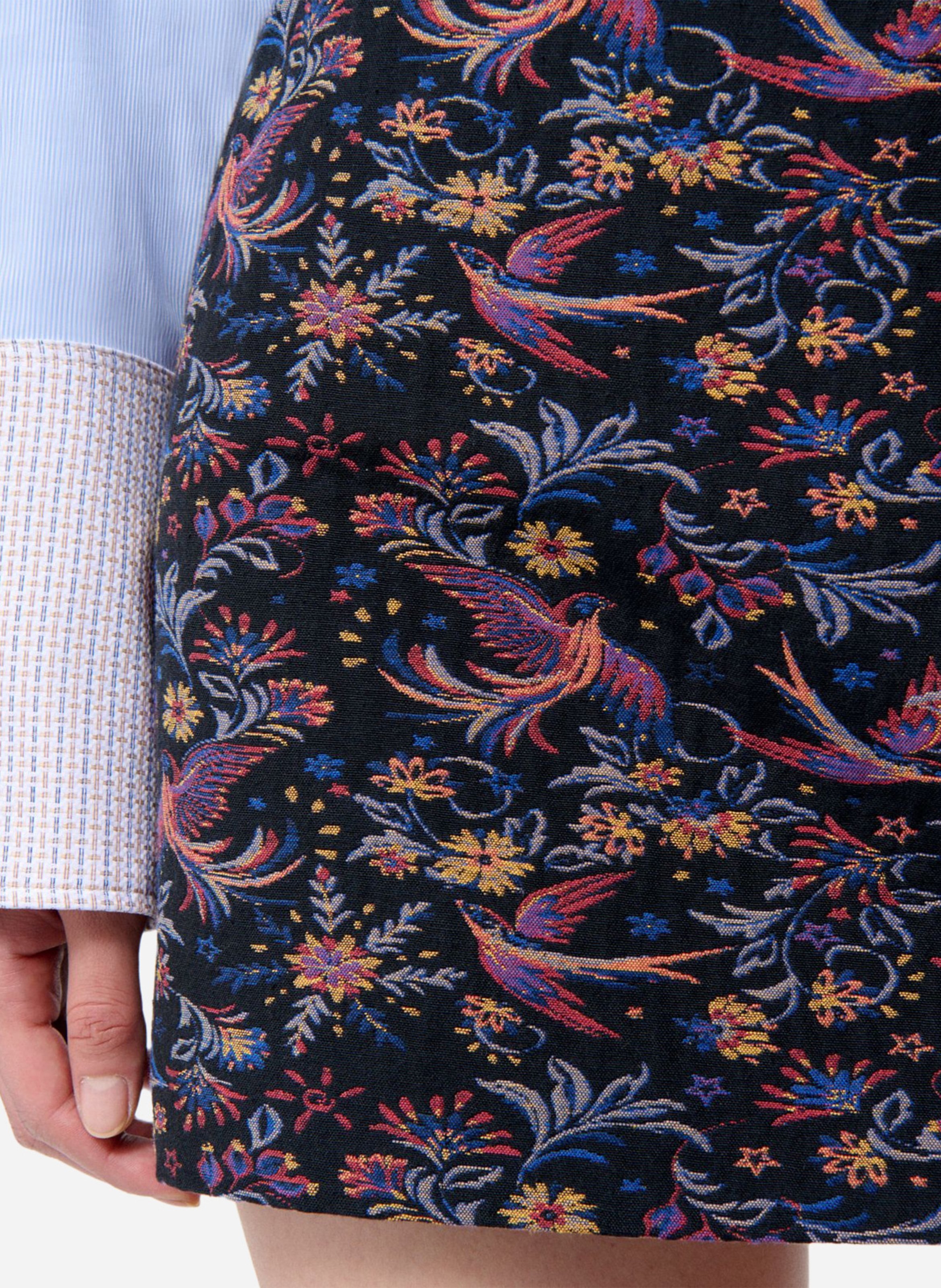 Jupe courte à motif floral en coton mélangé VANESSA BRUNO Multicolore