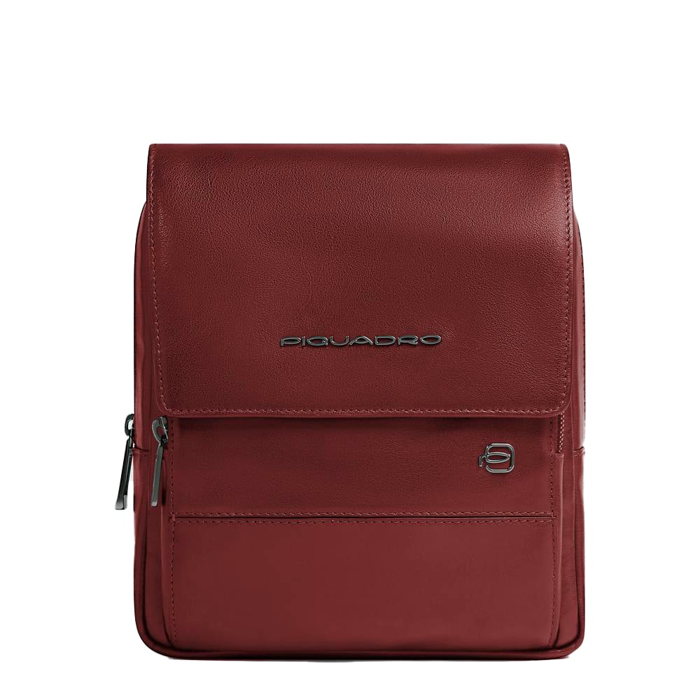 Men's flapover leather iPad® bag with RFID protection PIQUADRO Brown