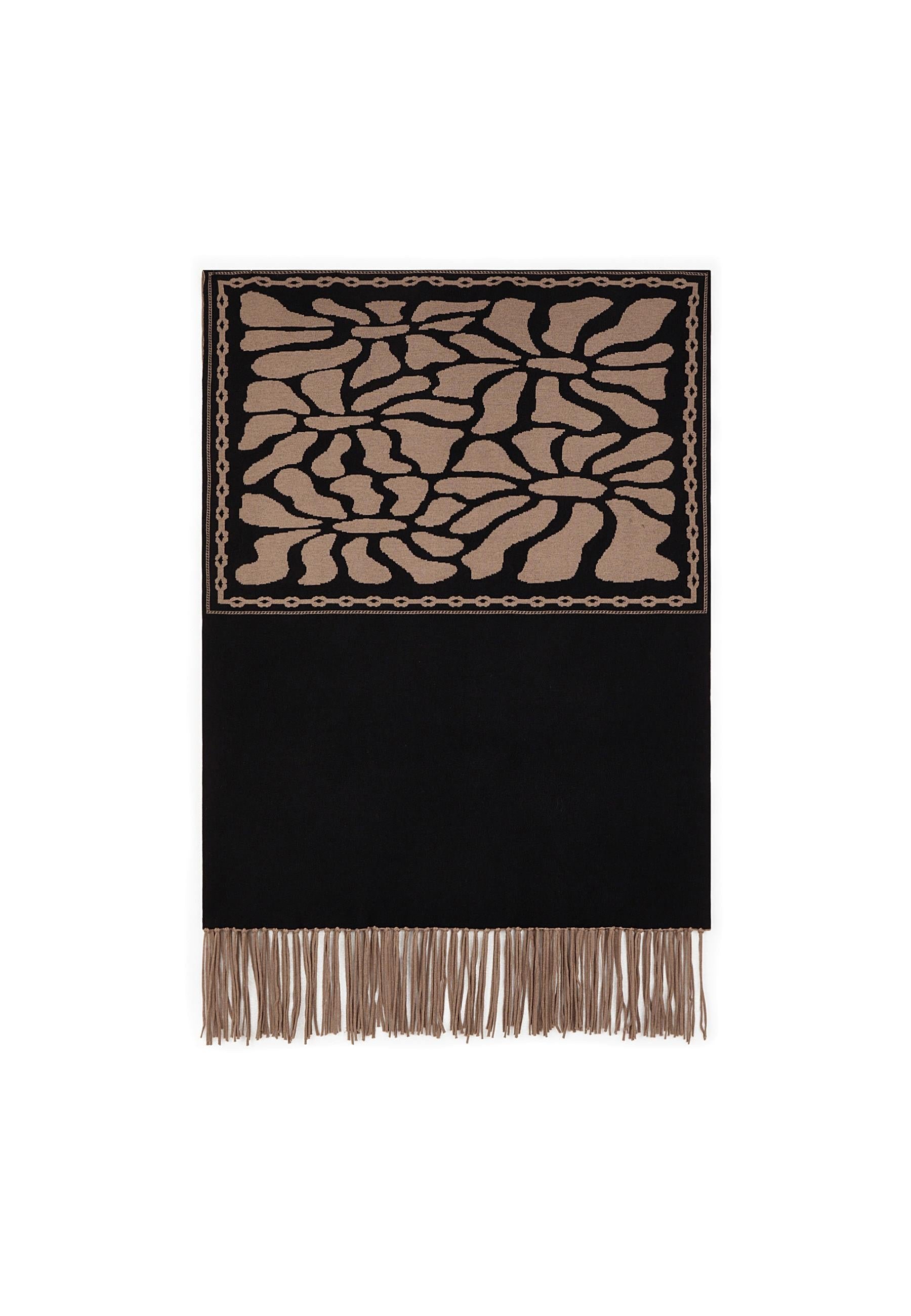 Jacquard knit stole RODIER Brown