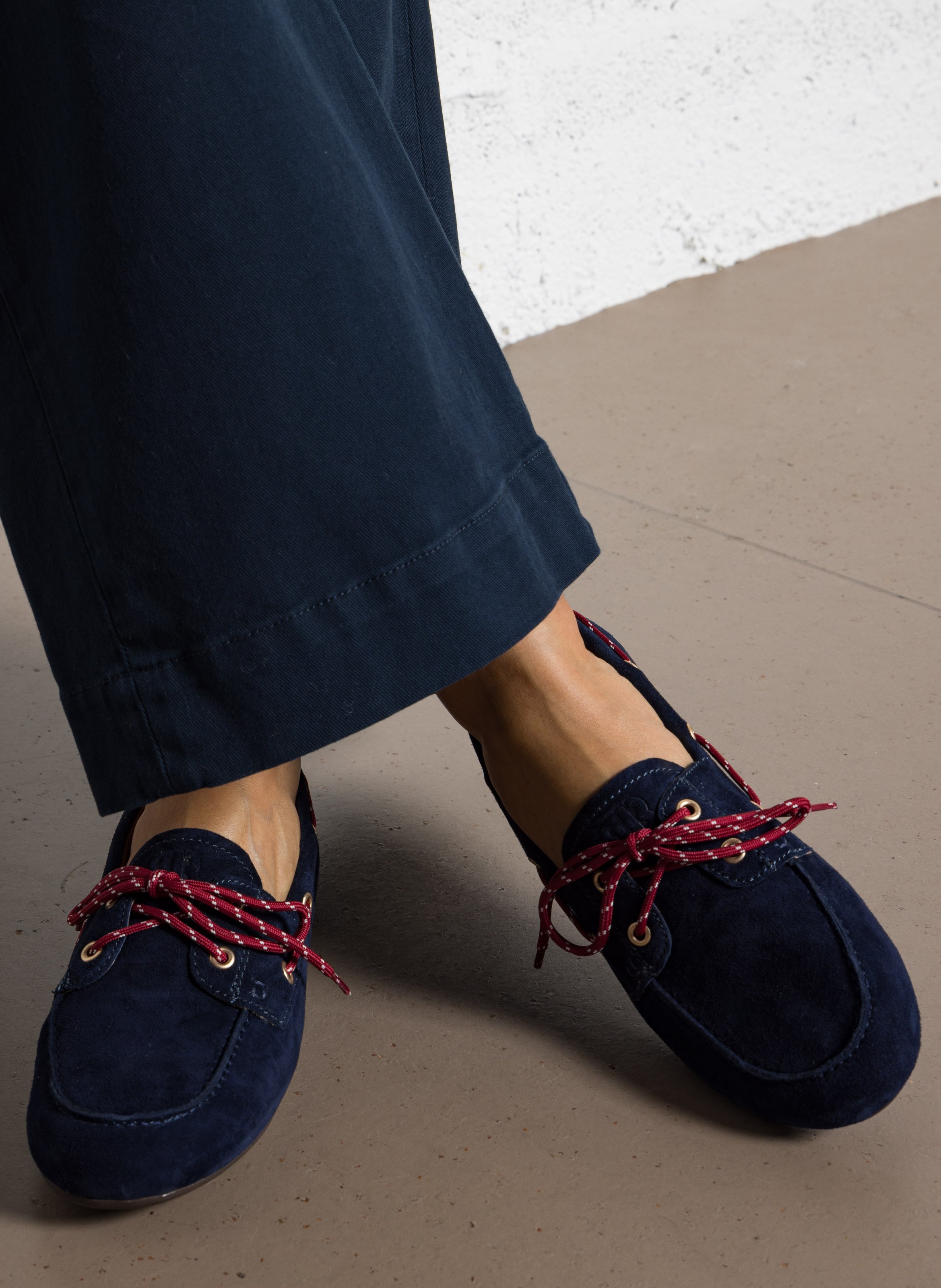 Chaussures bateau en cuir BIBI LOU Bleu