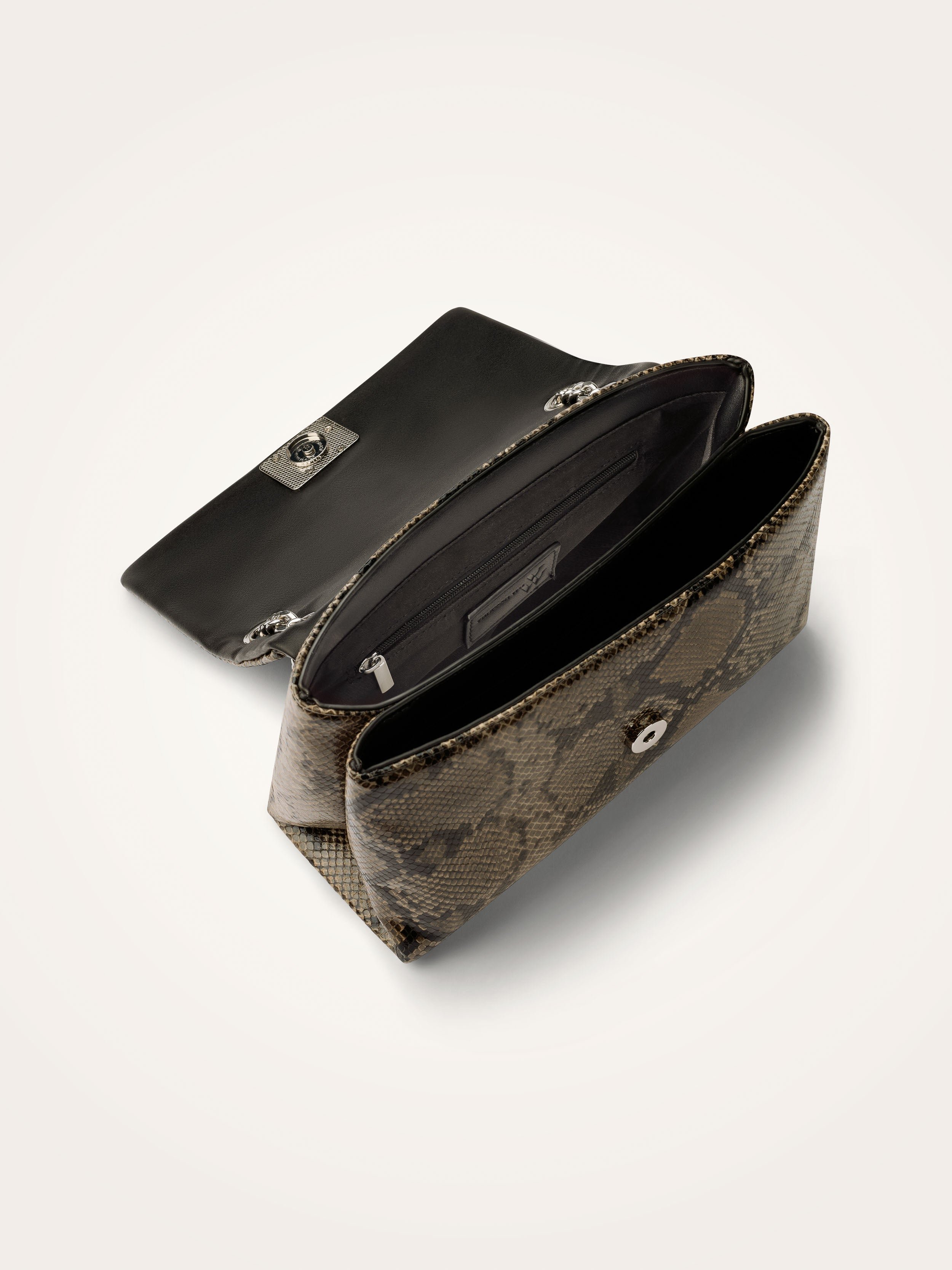 Sac à main imprimé python Gris