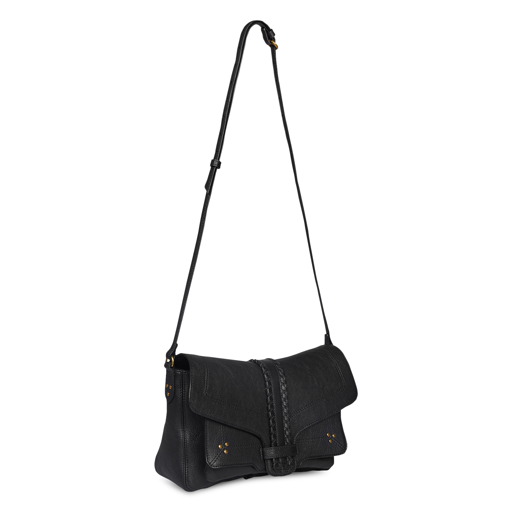 Sac bandoulière à rabat en cuir JEROME DREYFUSS Black